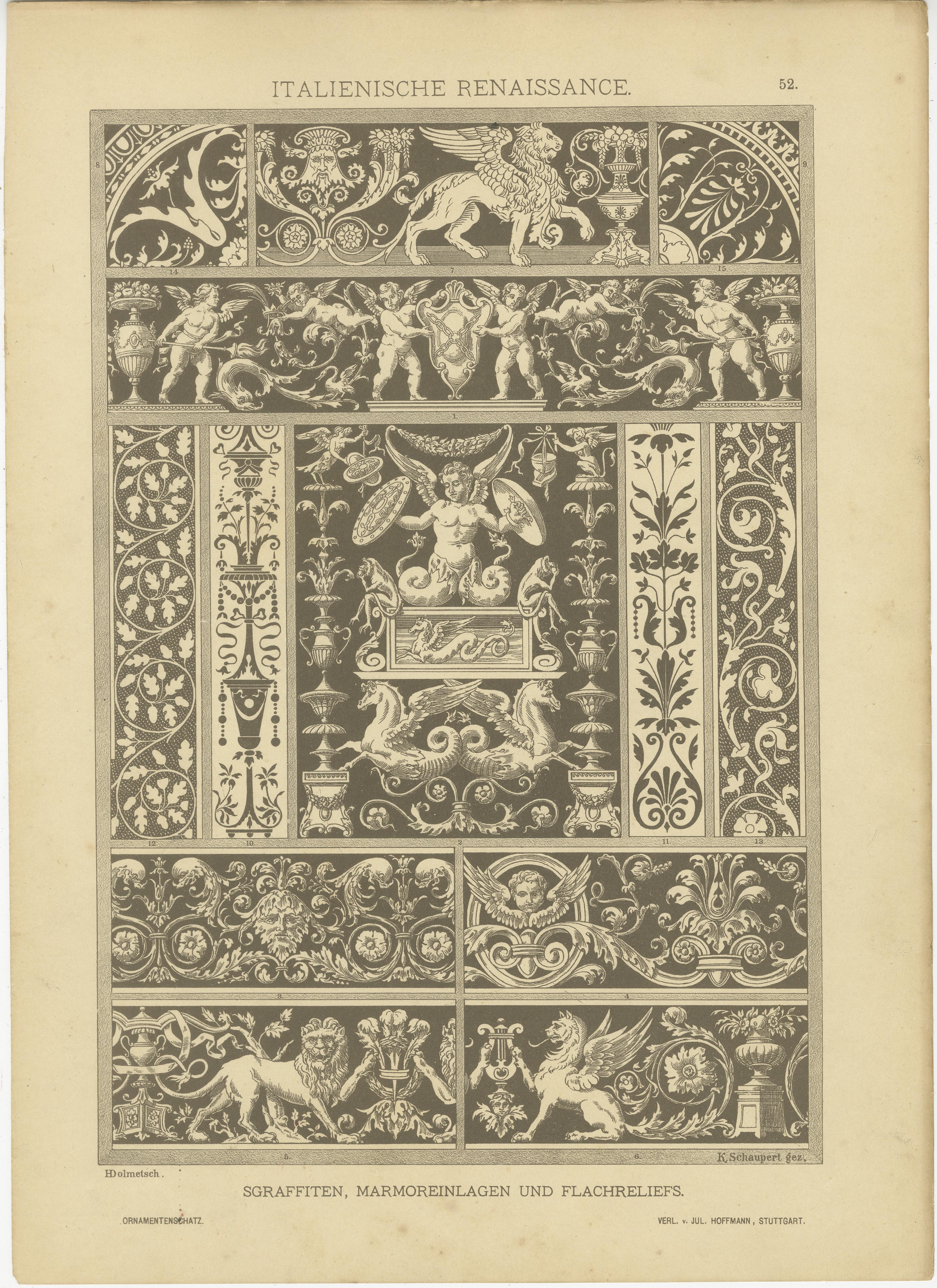 Compilazione di disegni artistici originali del Rinascimento italiano, pubblicata nel 1887 In condizioni buone in vendita a Langweer, NL