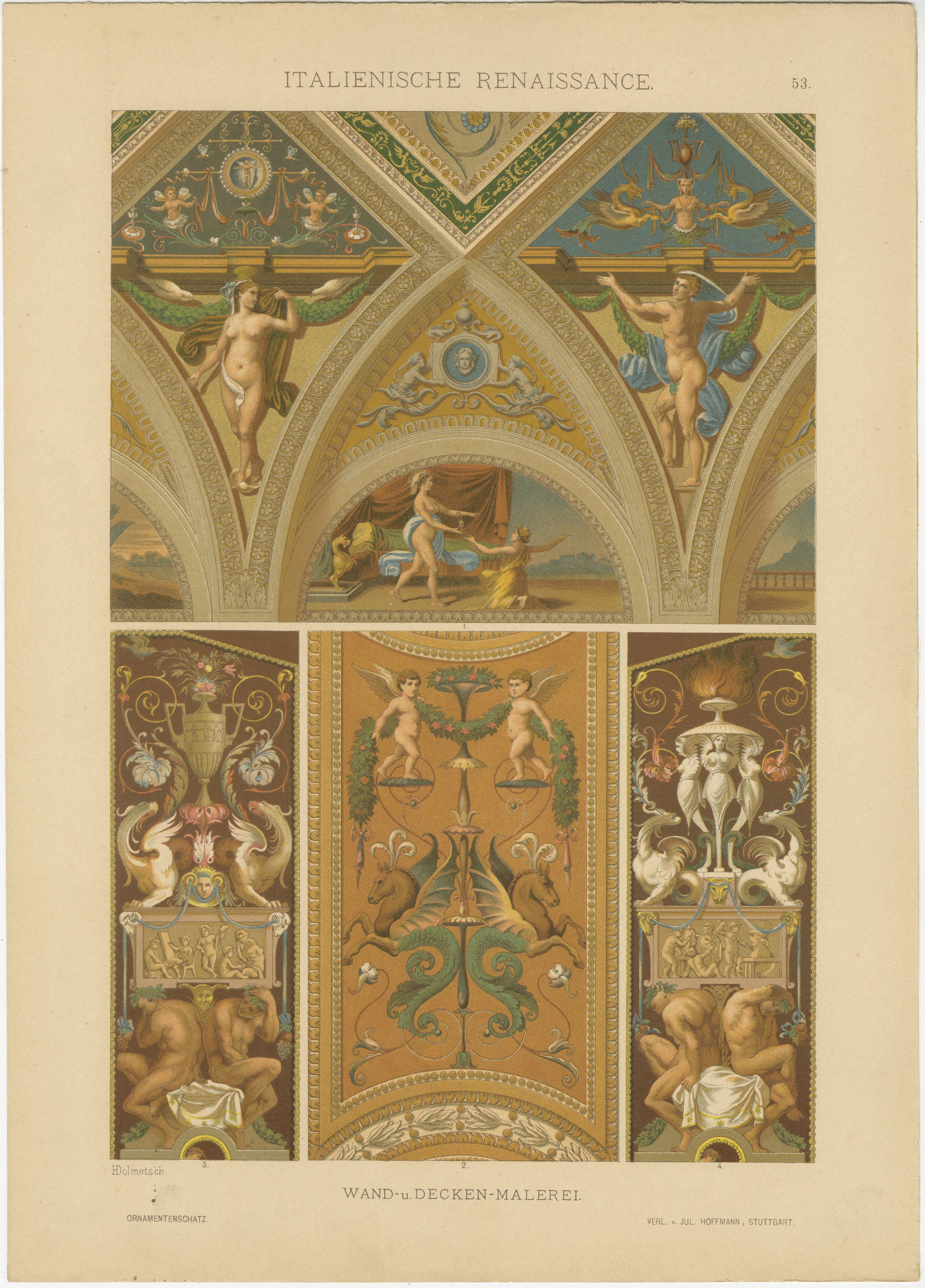 Fine XIX secolo Compilazione di disegni artistici originali del Rinascimento italiano, pubblicata nel 1887 in vendita
