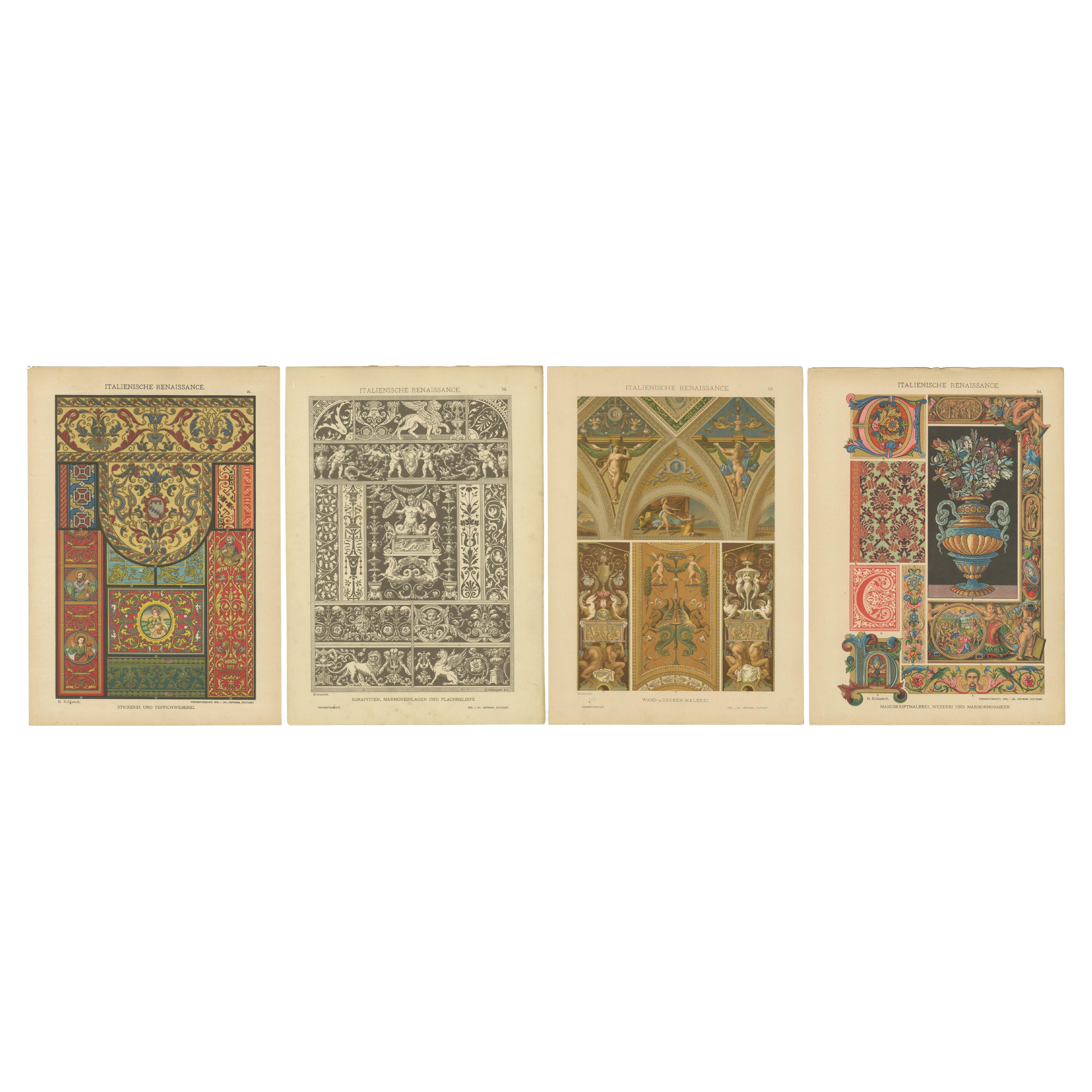 Compilation of Original Italian Renaissance Artistic Designs, Published in 1887