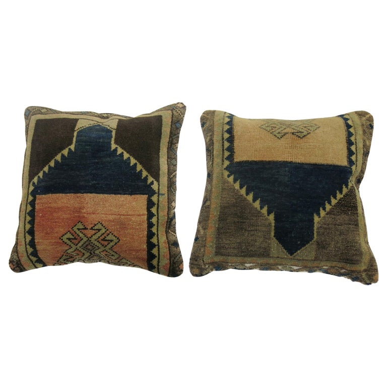 Complementary Set of 20th Century Turkish Rug Pillows For Sale