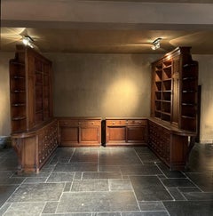 Complete 19th Century Pharmacy Shop Library Bookcases