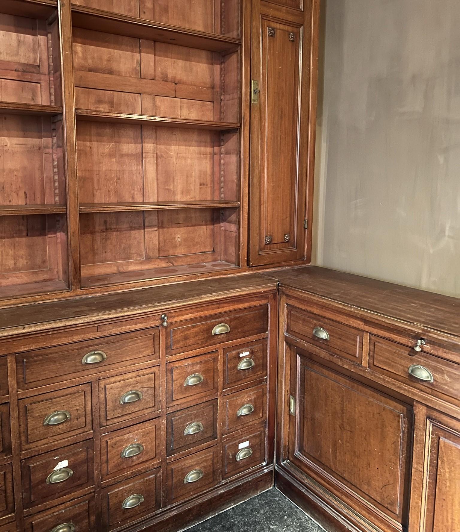 Wood Complete 19th Century Pharmacy Shop Library Bookcases For Sale