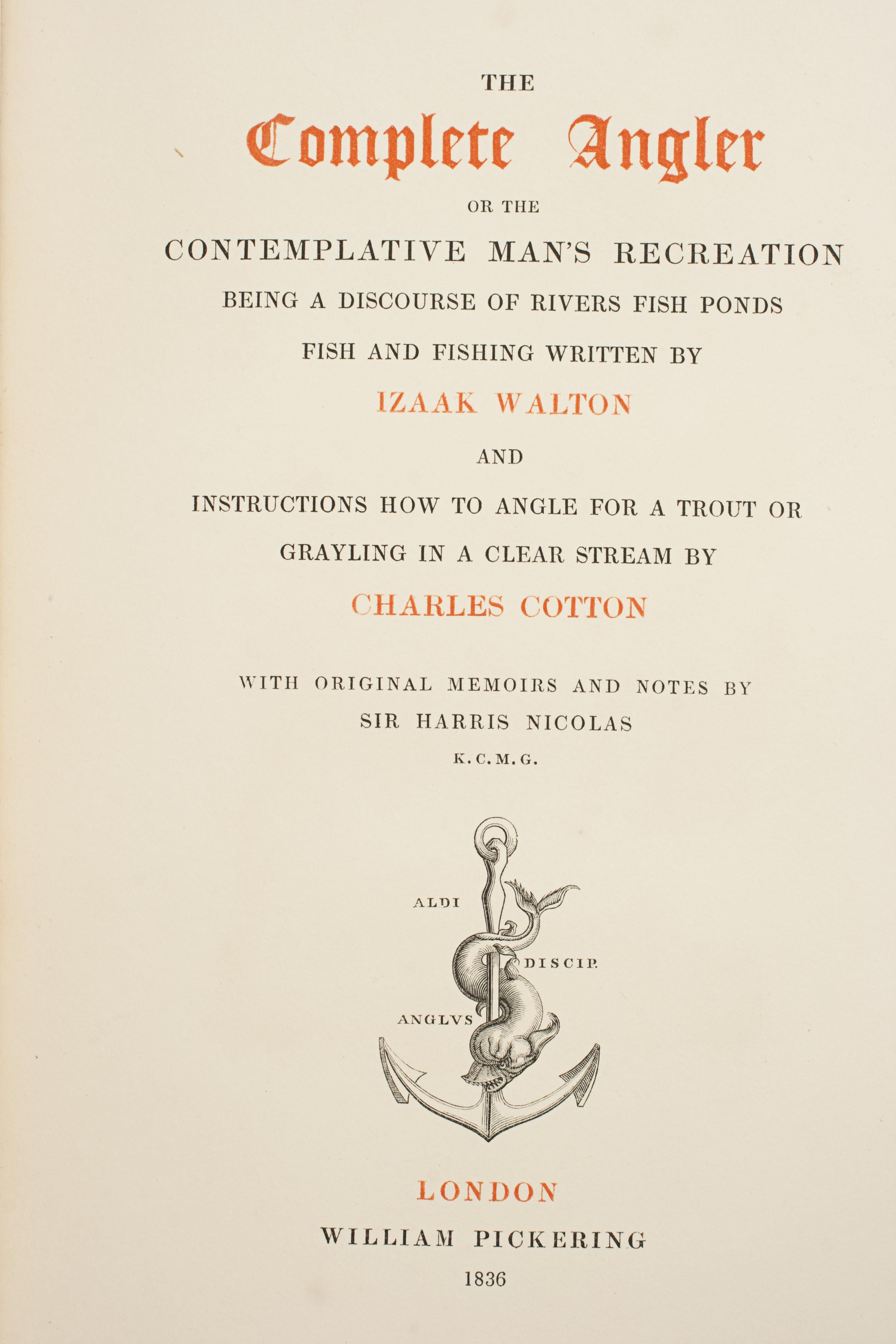 Complete Angler von Izaak Walton, Fischerbuch des 19. Jahrhunderts, zwei Bände 2