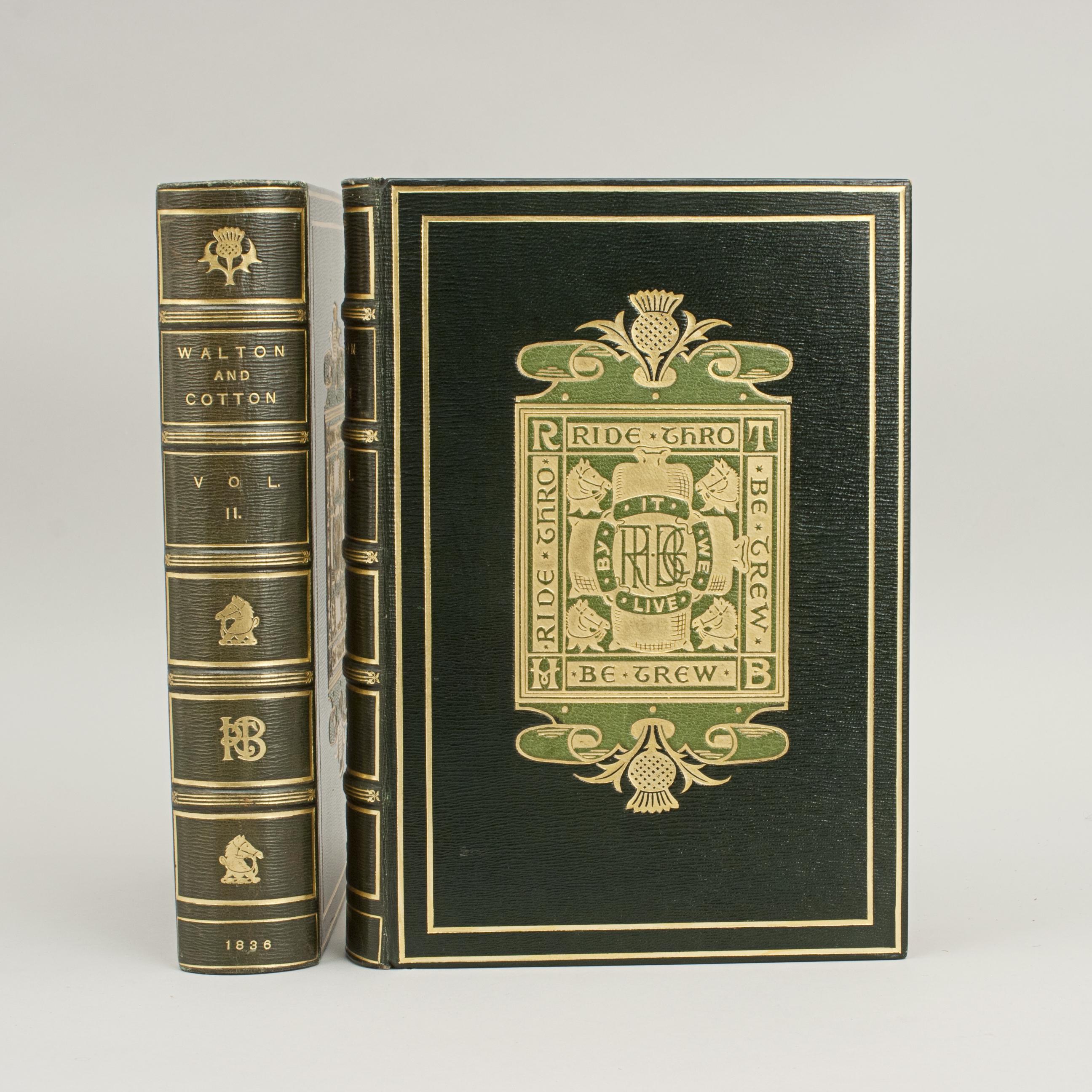 Complete Angler von Izaak Walton, Fischerbuch des 19. Jahrhunderts, zwei Bände (Jagdkunst)