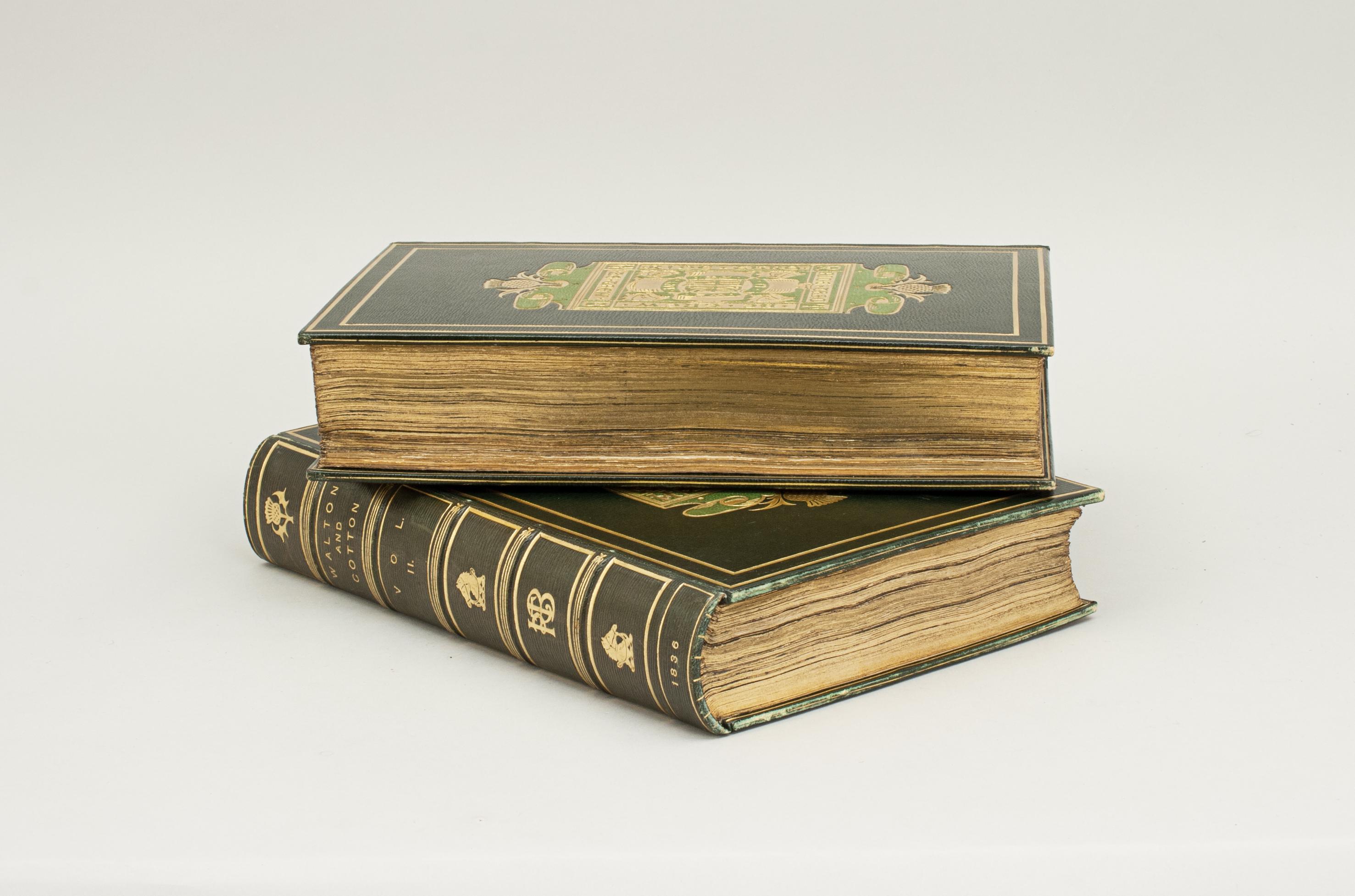 Complete Angler von Izaak Walton, Fischerbuch des 19. Jahrhunderts, zwei Bände (Britisch)