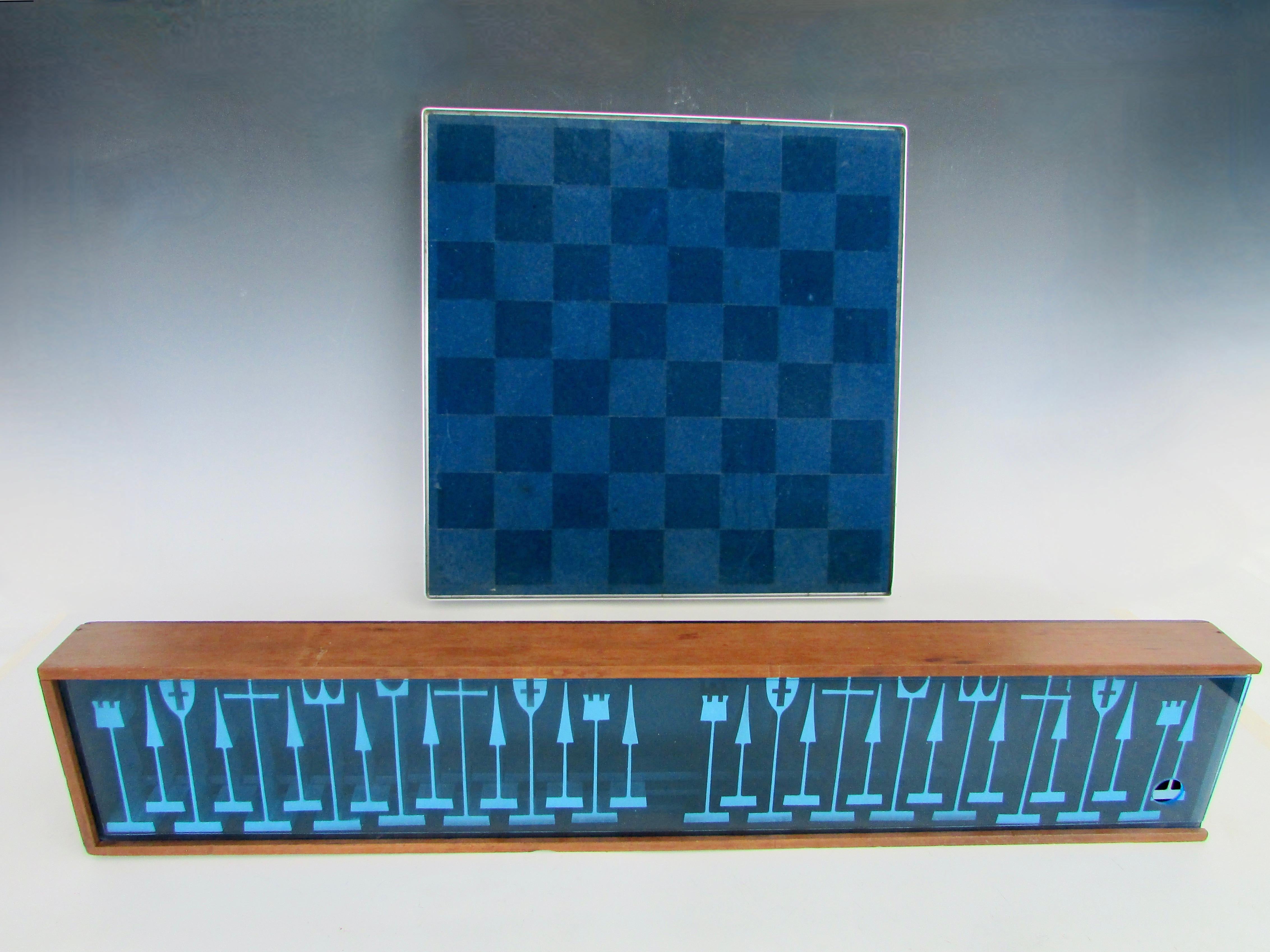 Américain Ensemble d'échecs Austin Cox Alcoa 1962 avec vitrine et carton