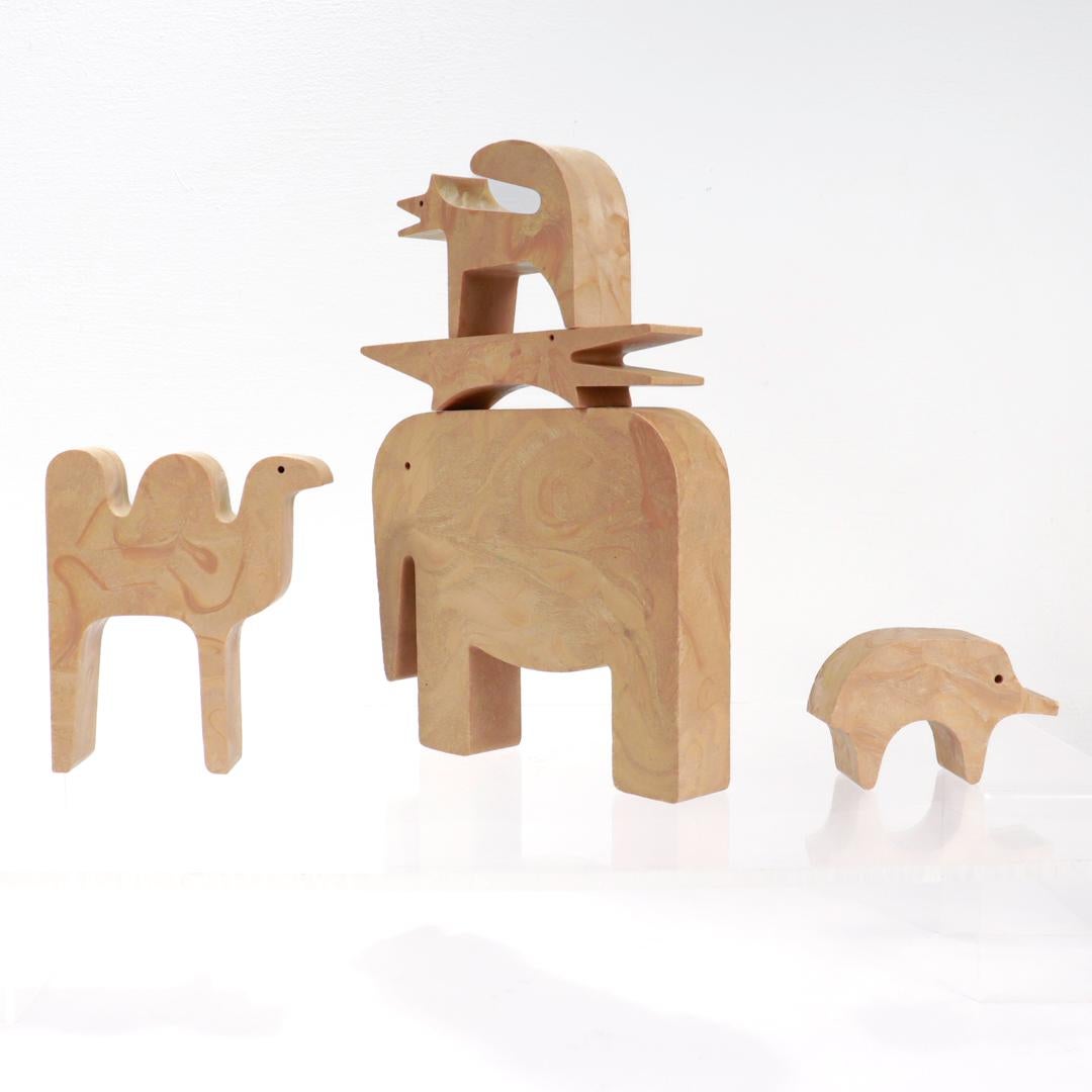 Resin Complete Boxed 16 Animali Puzzle Set by Enzo Mari for Danesse Milano For Sale