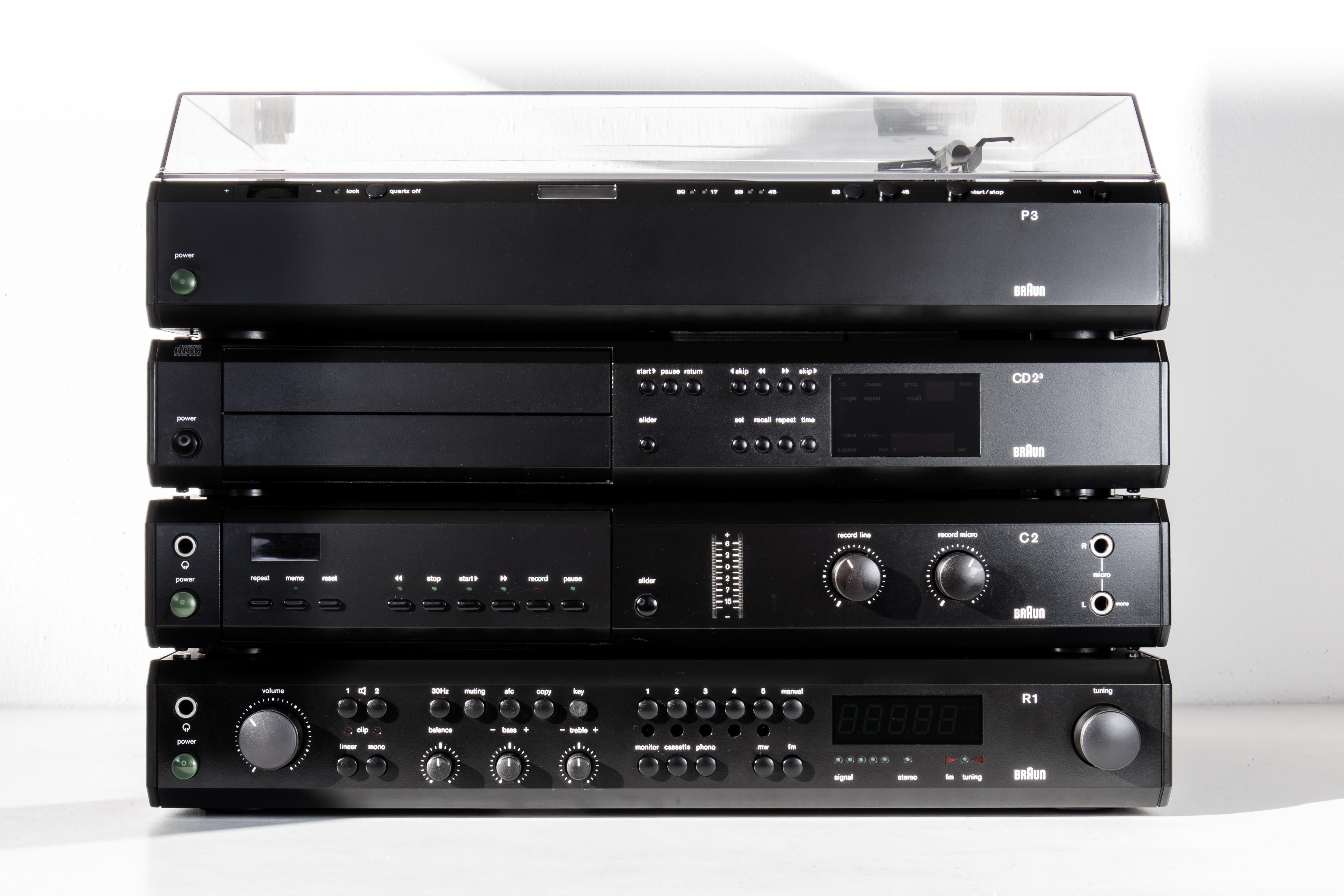 Metal Complete Braun Atelier by Dieter Rams, Amp, Tuner, Tape, CD, Turntable, Boxes