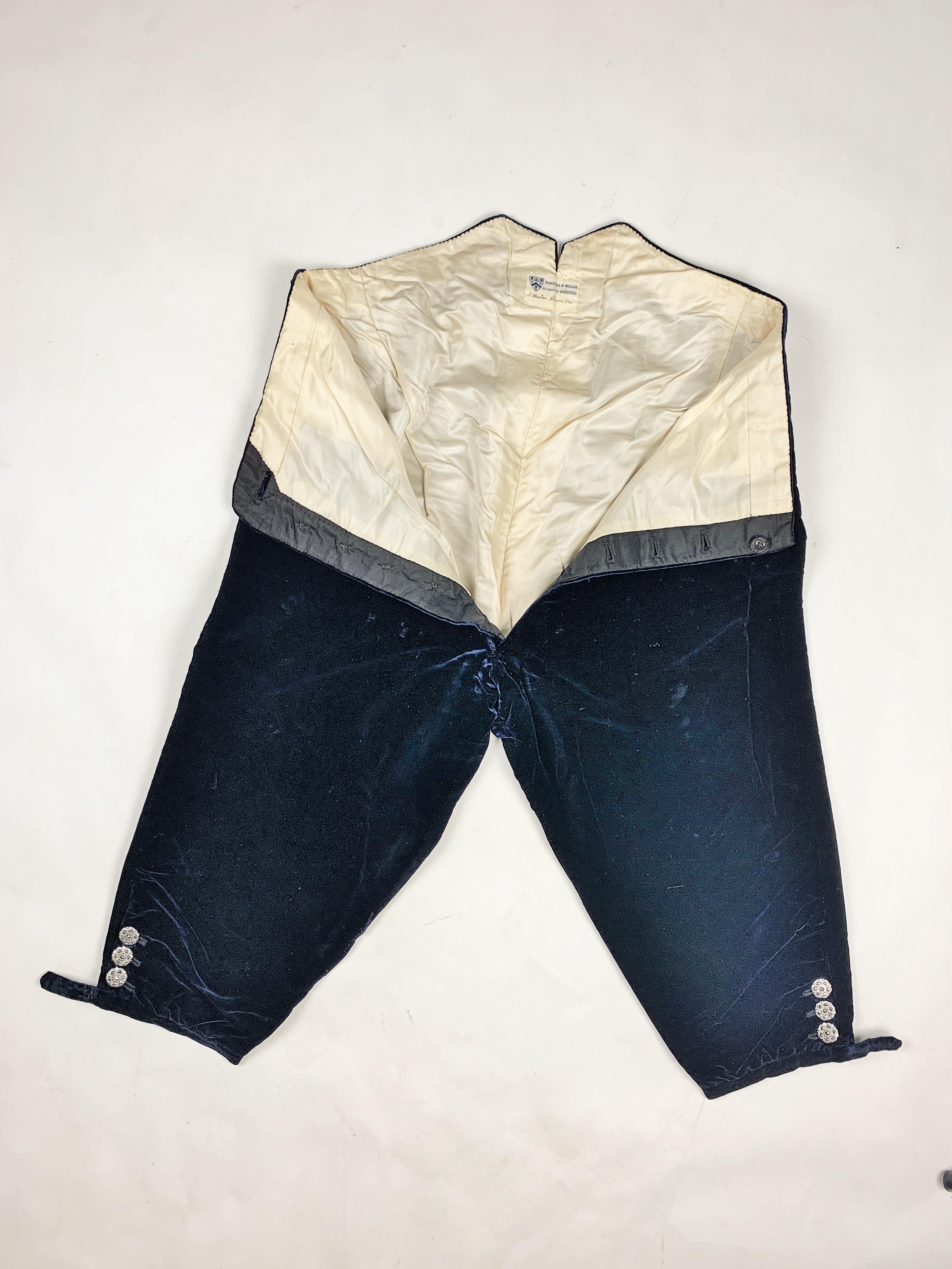 Complete British Court costume in night-blue velvet - England Circa 1910-1930 For Sale 7