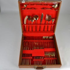 Complete Bronze Dinner Service in Box with 78 Pieces in the Manner of Scanline