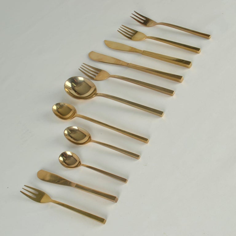 Complete Bronze Dinner Service in Box with 78 Pieces in the Manner of