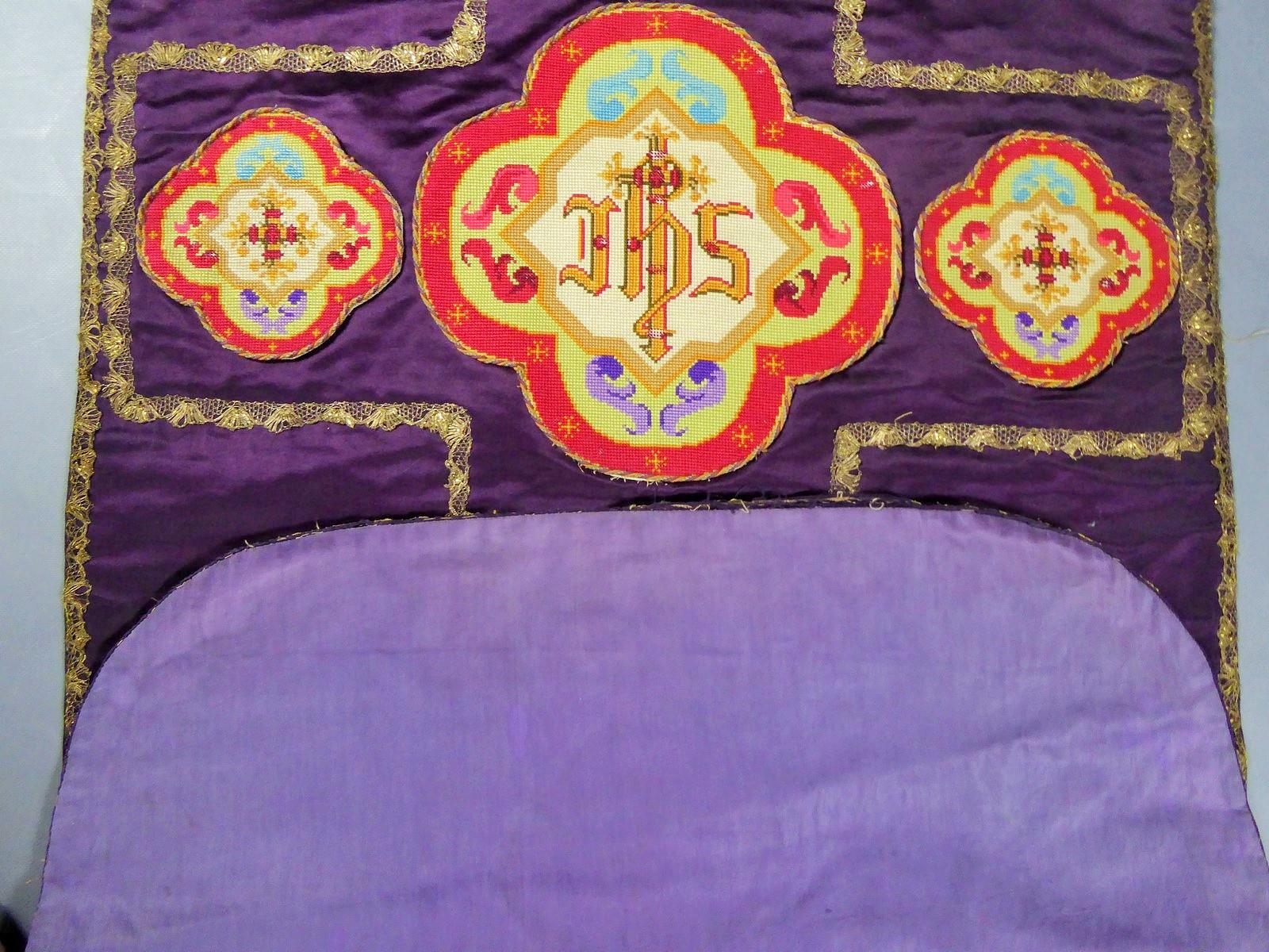 Complete Christian Embroidered chasuble set -  Circa 1880/1920 4