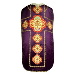 Used Complete Christian Embroidered chasuble set -  Circa 1880/1920