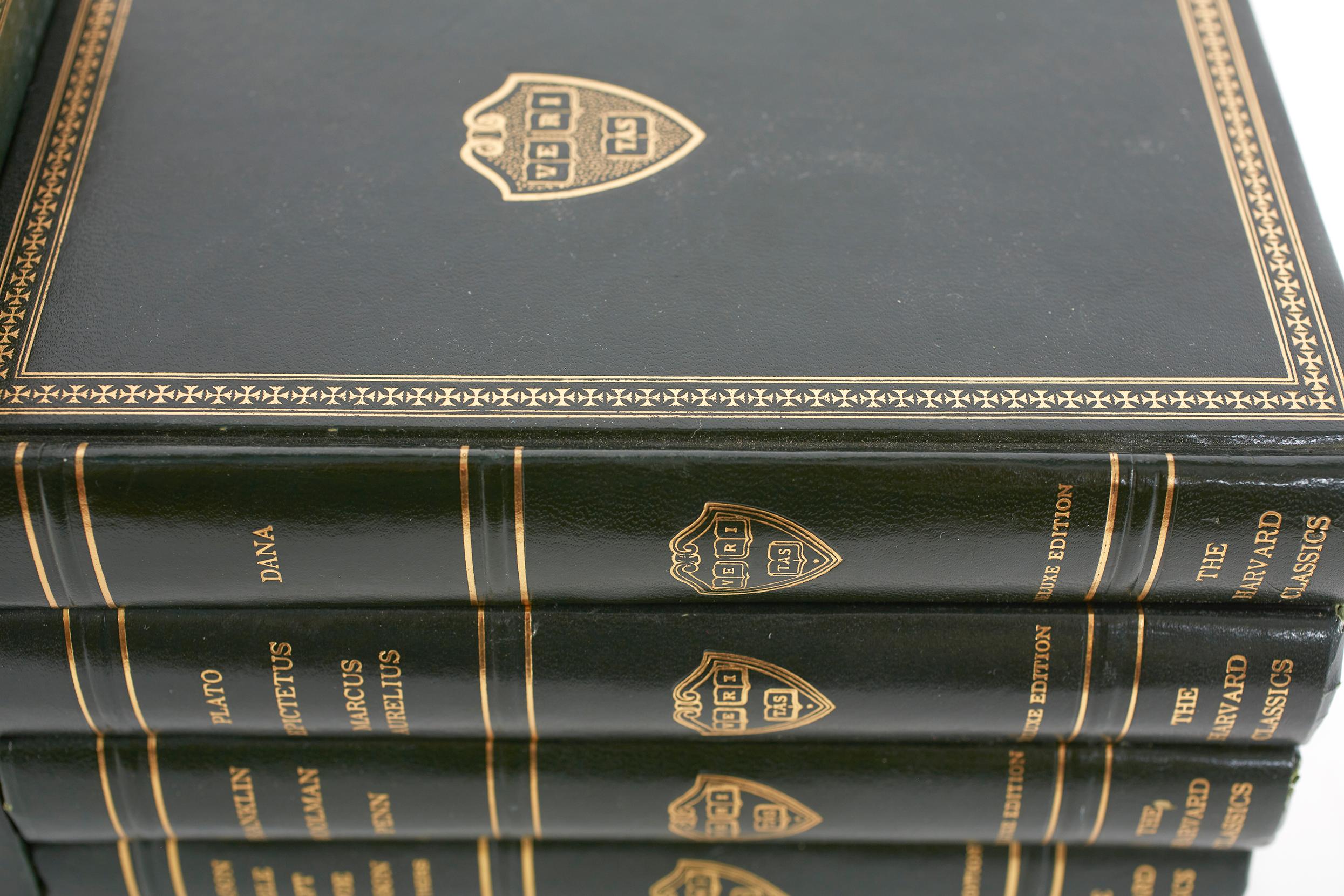 Complete Collection Gilt Leather Bound Book Set In Good Condition In Tarry Town, NY