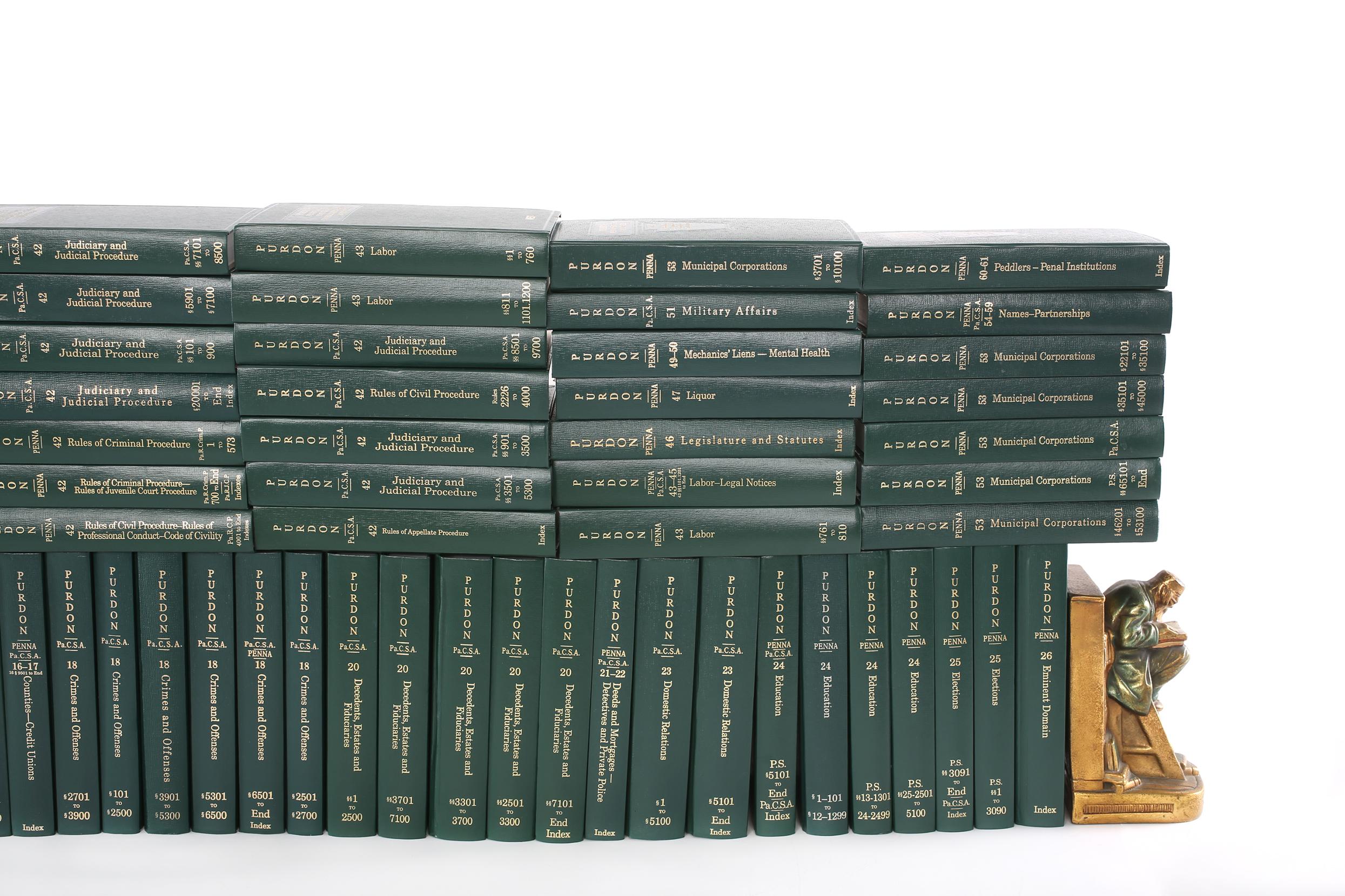 Complete Purdon's Gilt Leather Bound Library Book Collection  Set For Sale 1