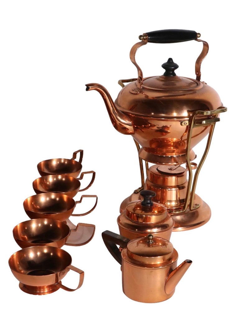 Complete Copper Tea Set by Joseph Heinrichs For Sale at 1stDibs