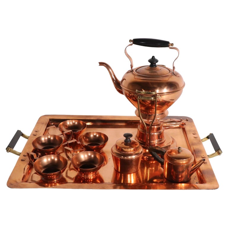 Complete Copper Tea Set by Joseph Heinrichs For Sale at 1stDibs