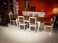 Complete Dining Room with Table, Six Chairs and French Provencal Sideboard, 1920