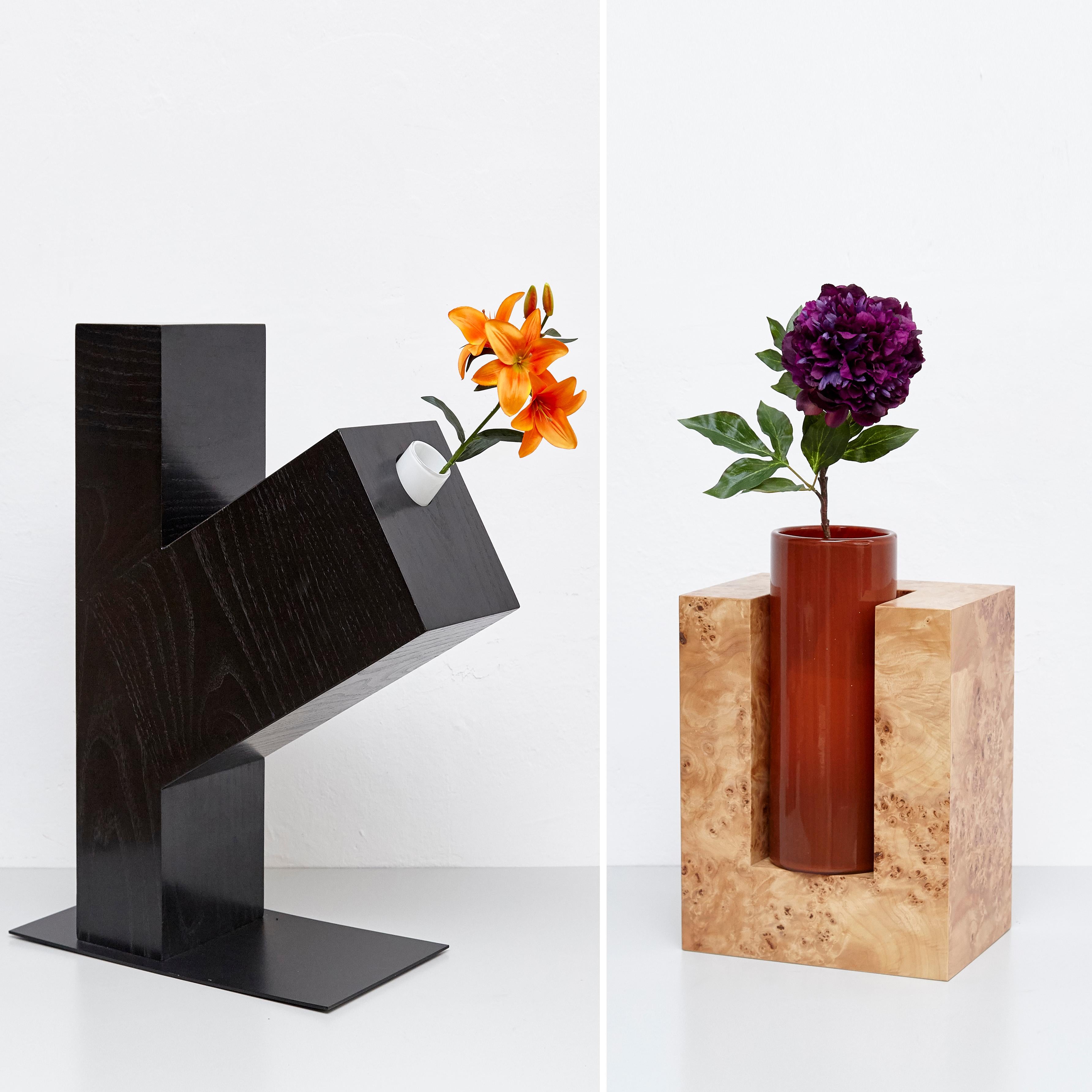 Complete Ettore Sottsass Twentyseven Woods Vases for Chinese Artificial Flowers 7