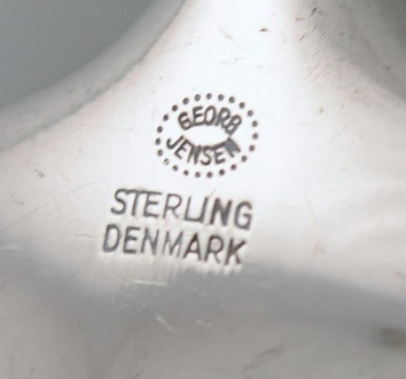 Complete Georg Jensen Cypress Dinner Service in Sterling Silver for Twelve P In Excellent Condition In Copenhagen, DK