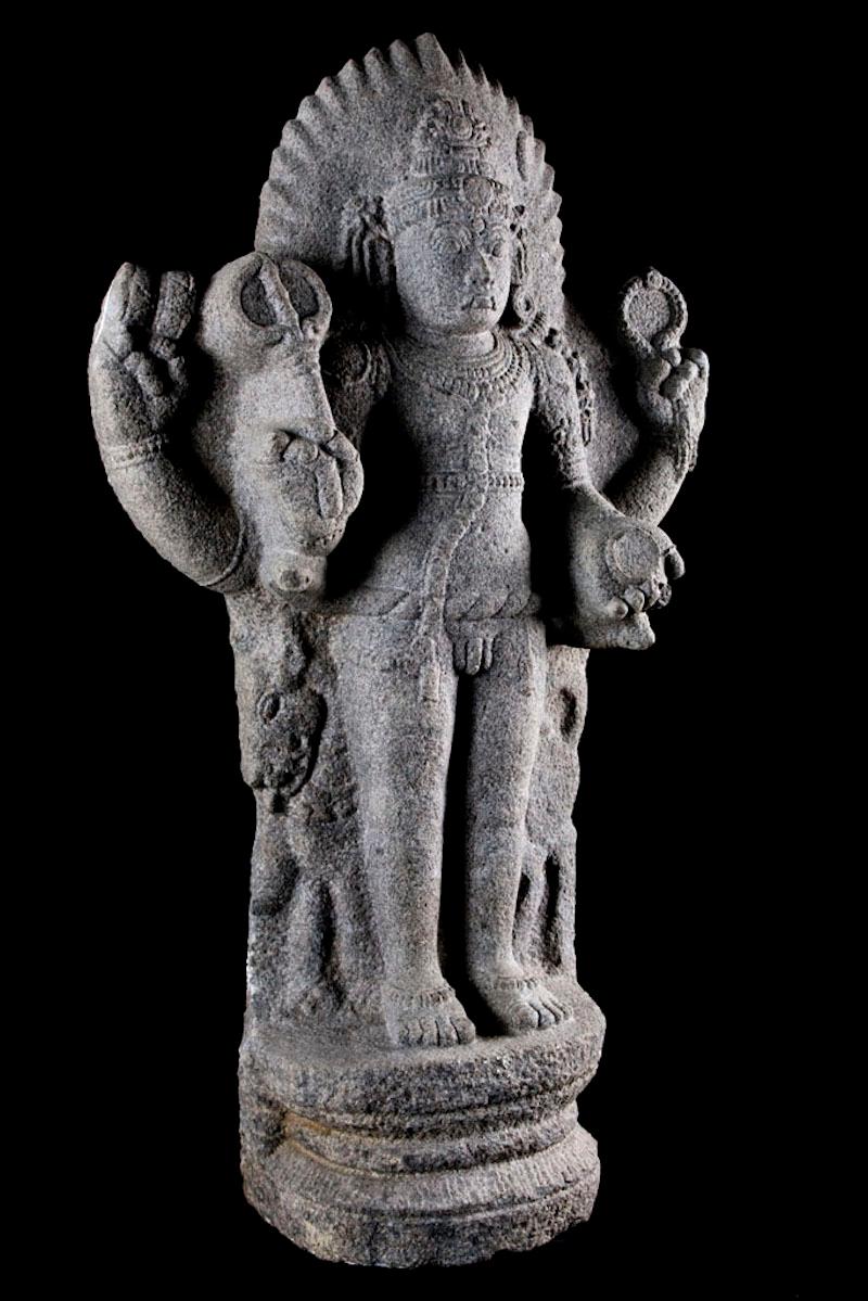 Complete Granite Figure of Shiva For Sale 3