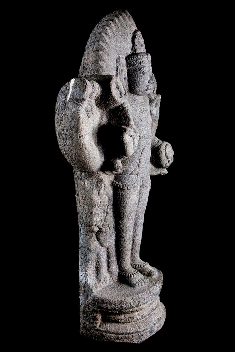 Indian Complete Granite Figure of Shiva For Sale