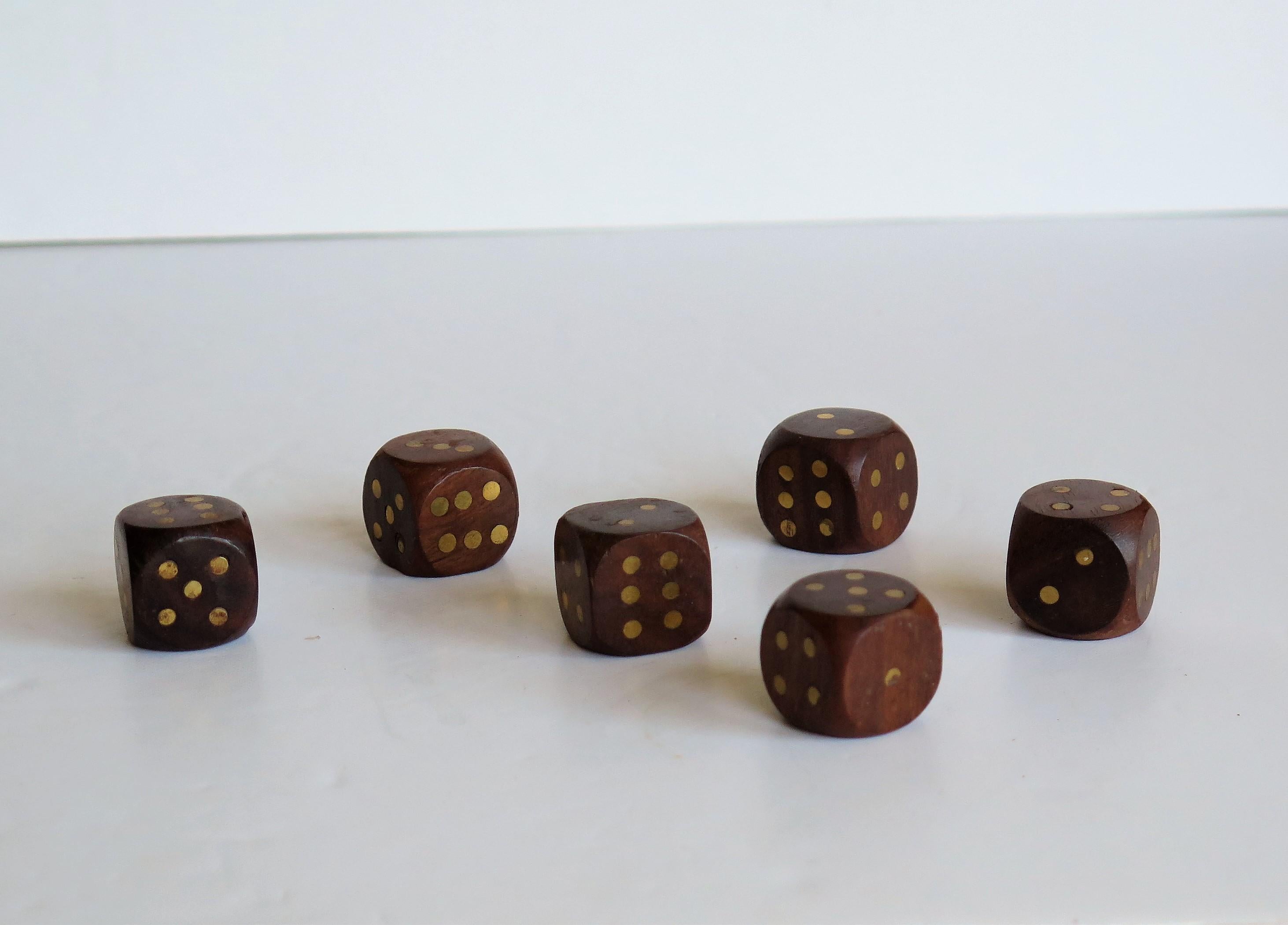 Complete Handmade Game Box with Dominoes, Six Dice & Playing Cards, circa 1940s For Sale 3