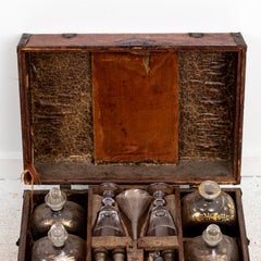 Complete Iron Bound Oak Liquor Chest