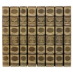 Complete Poetical Works of Percy Bysshe Shelley, 8 Vols, 1892, Leather Bound