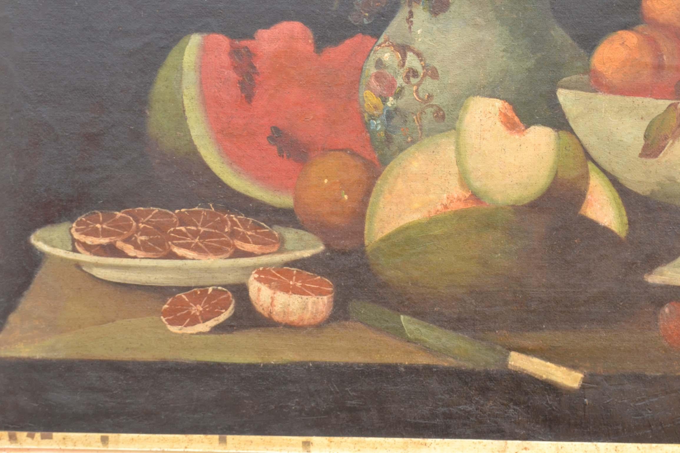 Still Life Oil Paintings Series of Six 18th Century Spanish  For Sale 5