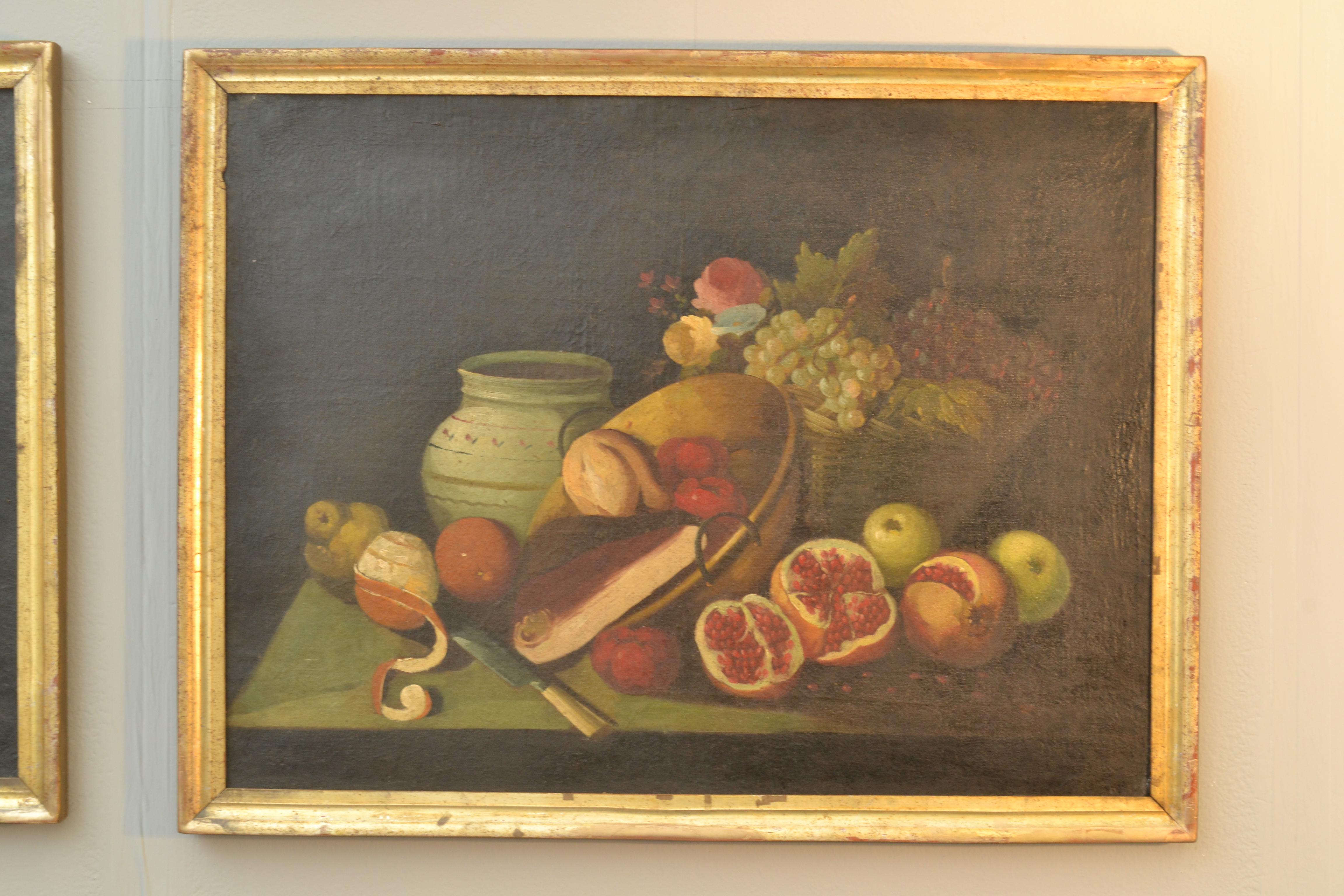 Still Life Oil Paintings Series of Six 18th Century Spanish  For Sale 10