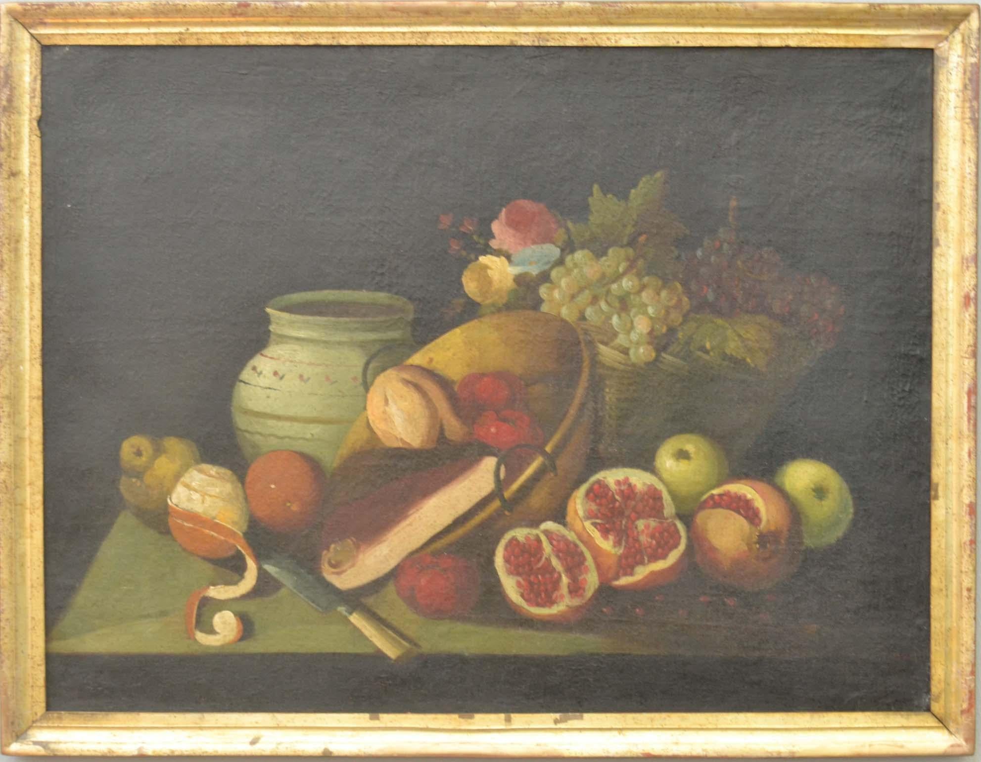 Still Life Oil Paintings Series of Six 18th Century Spanish  In Good Condition For Sale In London, GB