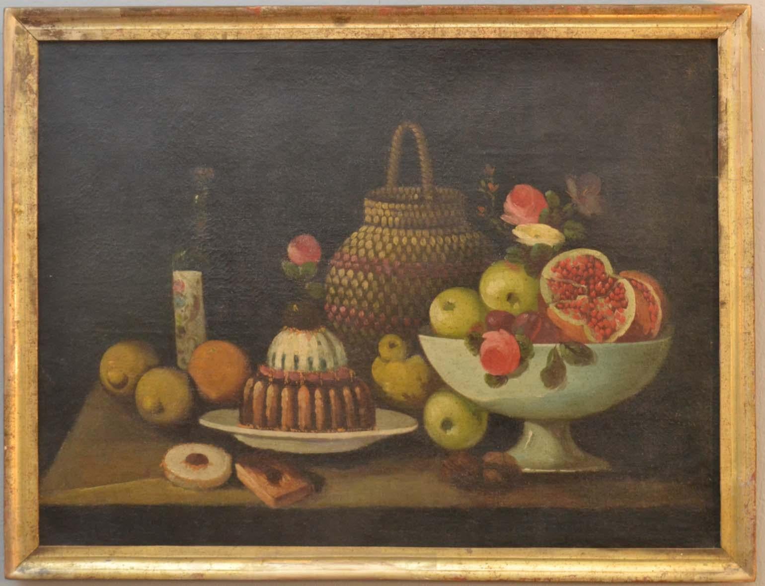 Set of Six 18th Century Spanish Still Life Paintings For Sale 2