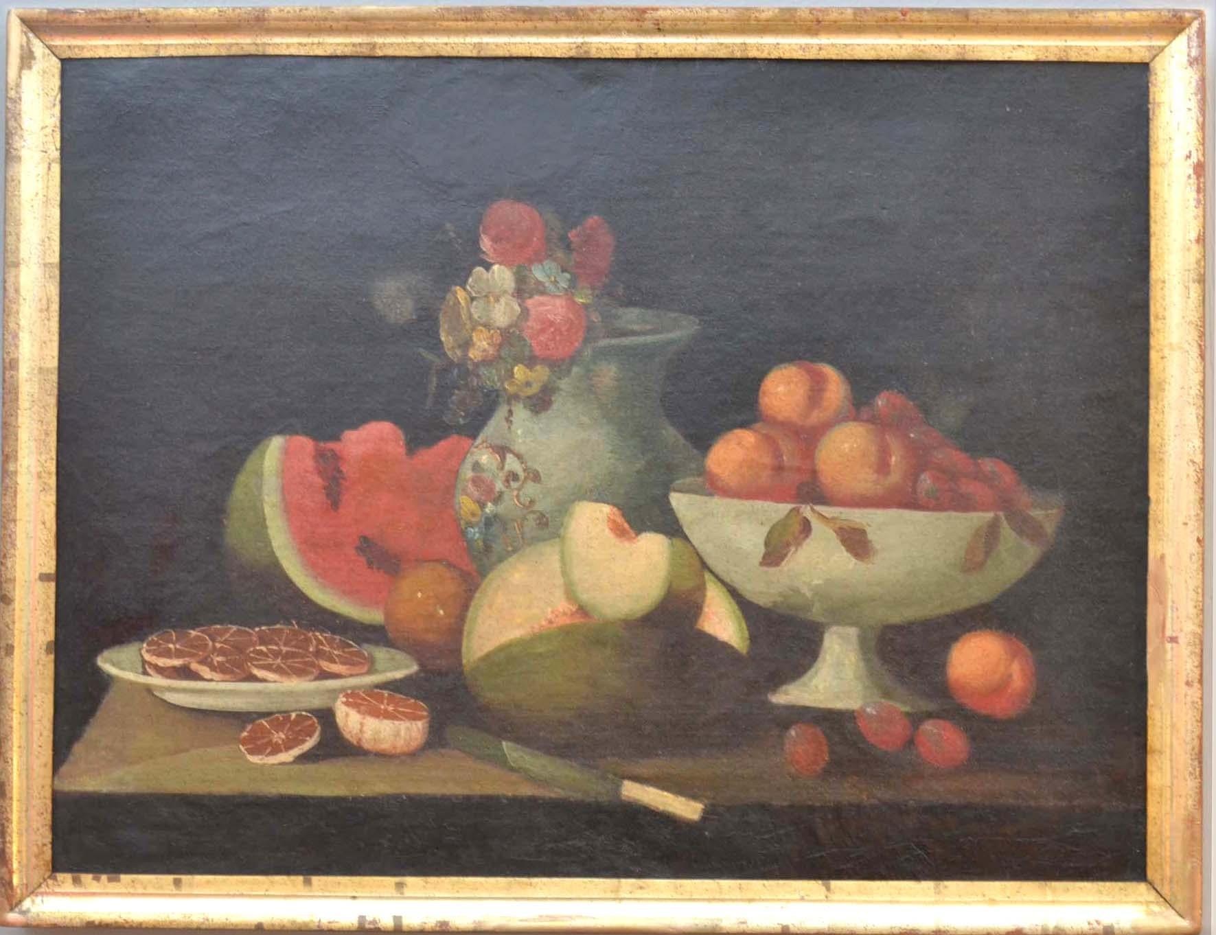 Série de six peintures à l'huile de natures mortes espagnoles du 18ème siècle  en vente 3
