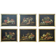 Set of Six 18th Century Spanish Still Life Paintings
