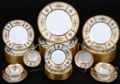 Complete Service for 12 of Minton for Tiffany Neoclassical Style Gilded Plates