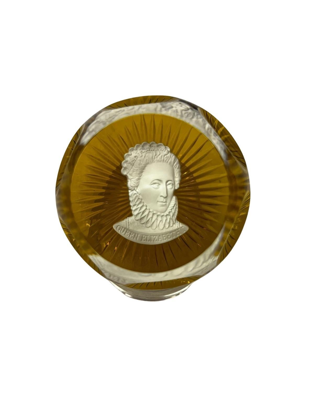 Complete set 12 paperweights famous leaders history crystal Baccarat France 1970 8