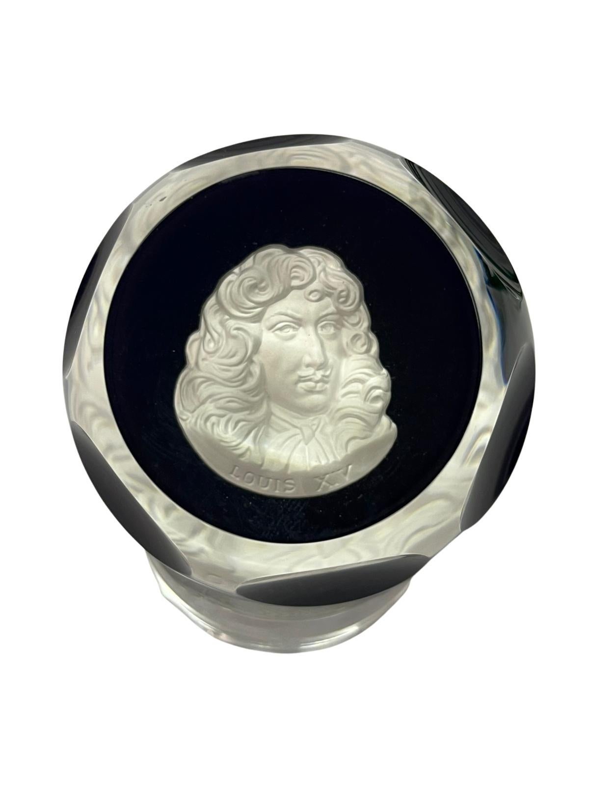 Crystal Complete set 12 paperweights famous leaders history crystal Baccarat France 1970