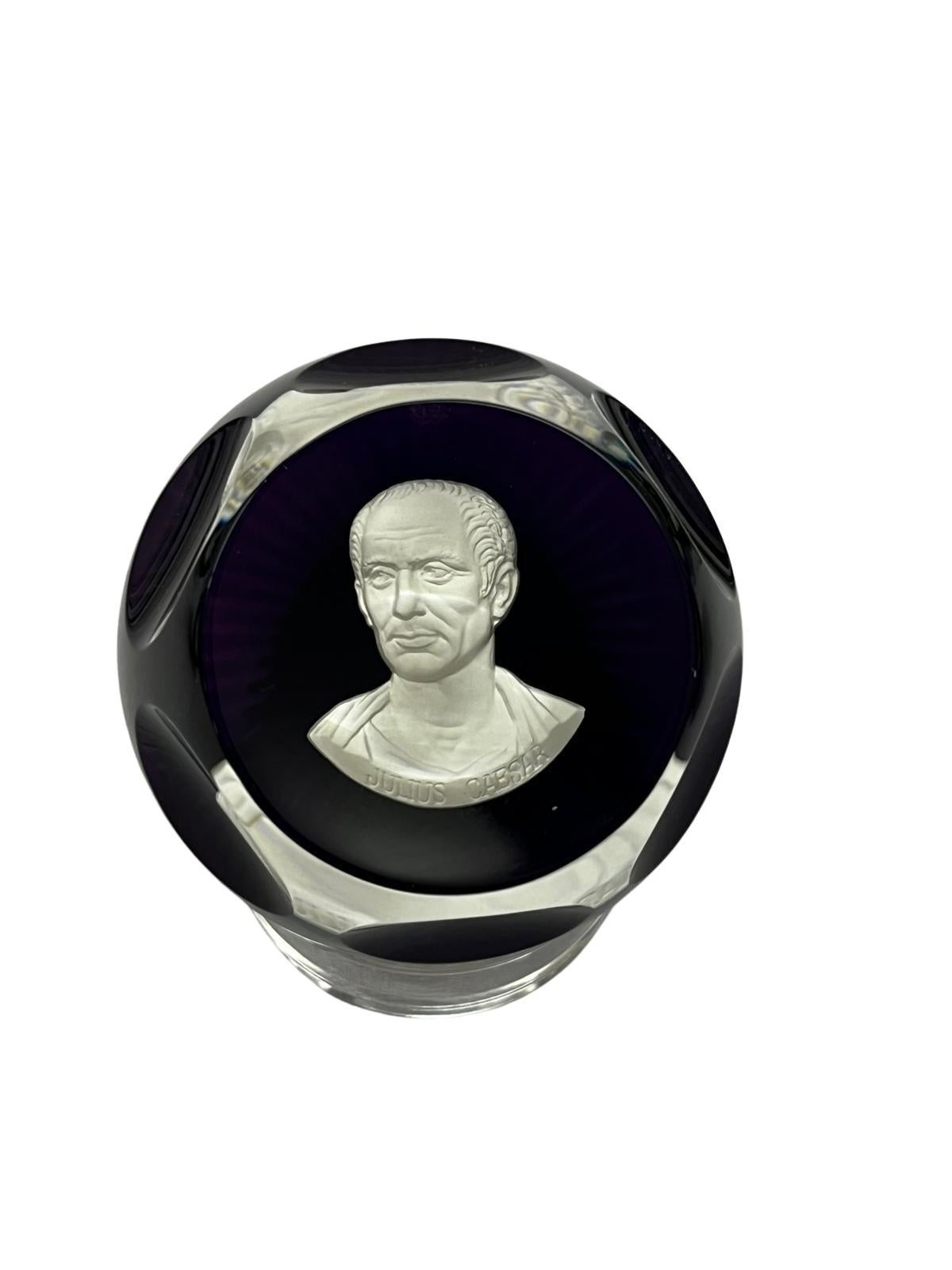 Complete set 12 paperweights famous leaders history crystal Baccarat France 1970 3