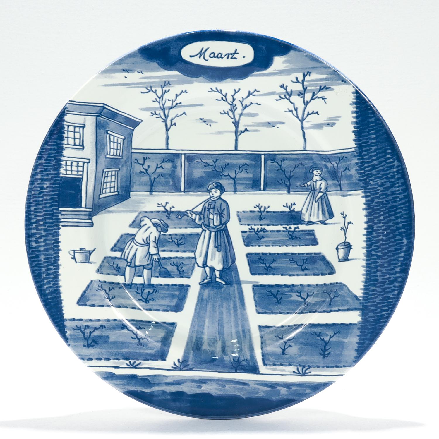 Kompletter Satz von 12 niederländischen Delft-Kalendertafeln der Erstausgabe des Metropolitan Museums im Zustand „Gut“ in Philadelphia, PA