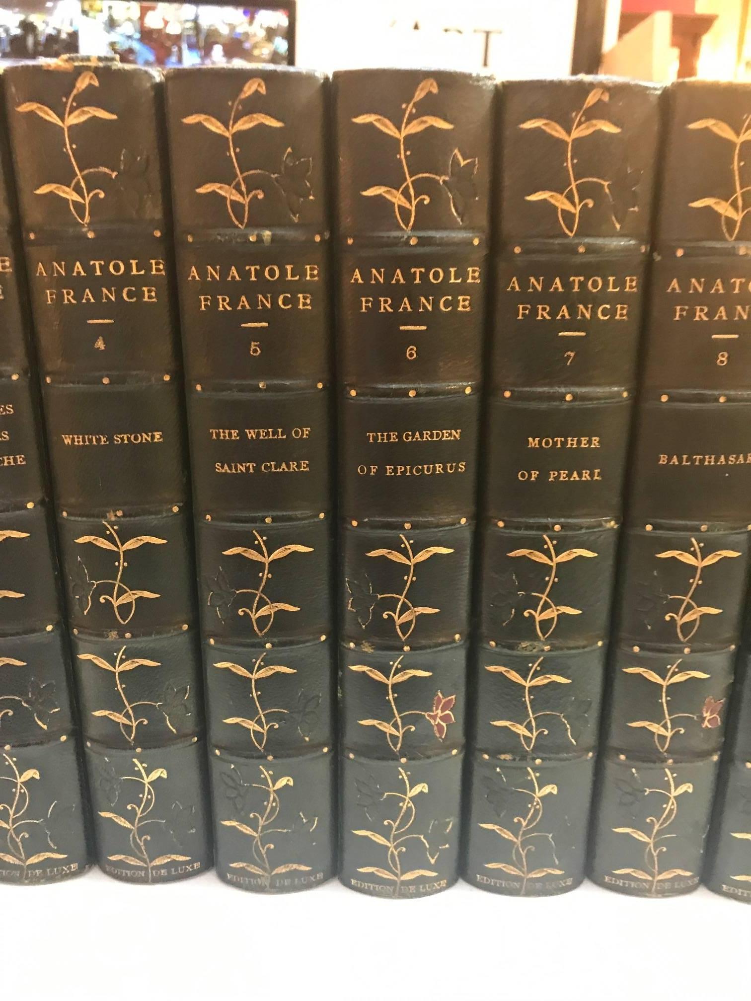 Early 20th century. Hardcover. Books, set of 19. Condition: Very good. Limited edition. Subscriber’s edition (9 x 6), printed in red and black, numerous plates with printed guards. Leather and cloth covers. Smooth backs with gilt stamped titles and