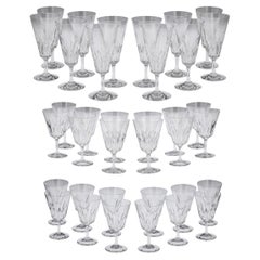 Complete Set of 36 Baccarat Crystal Drinking Glasses, France, c.1960