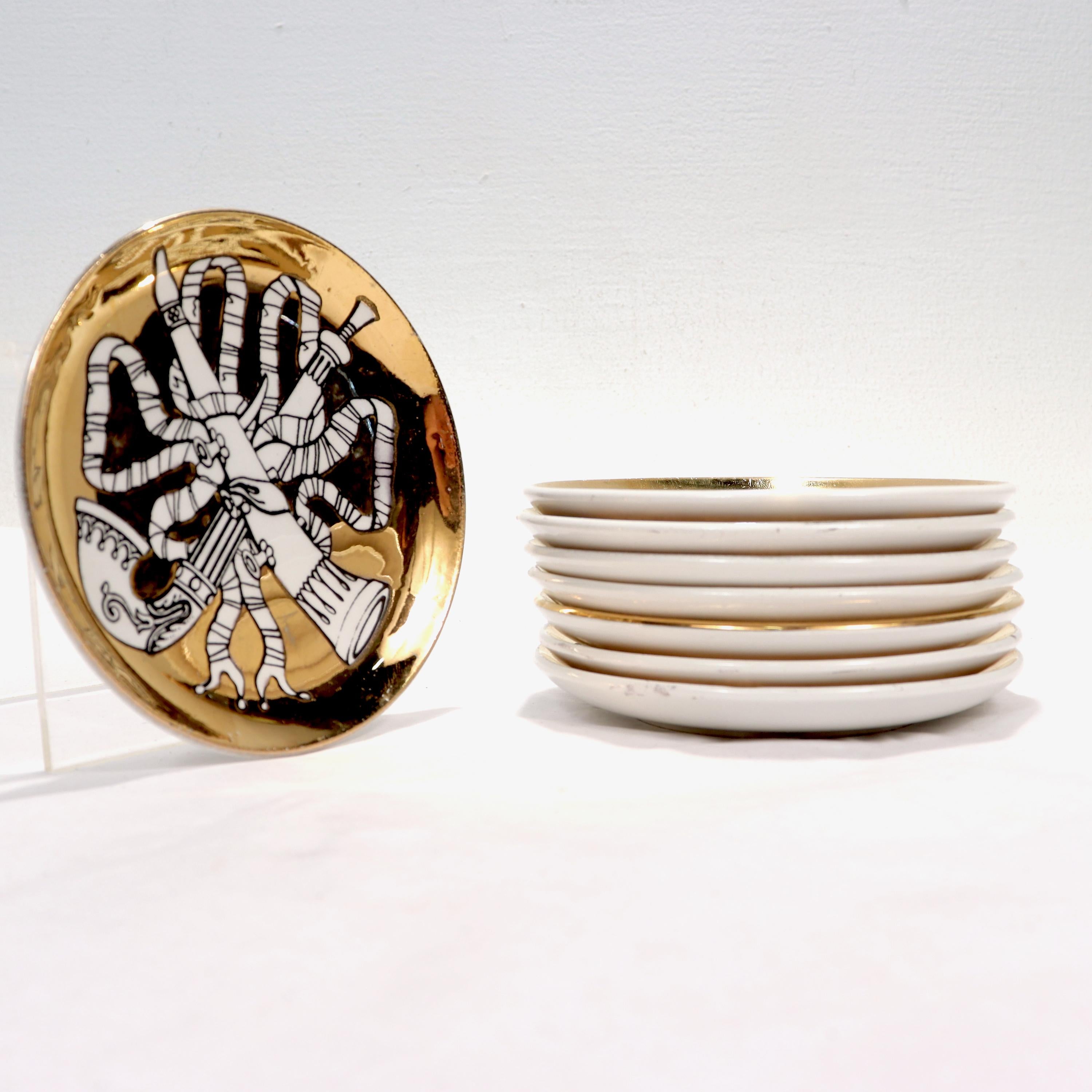 Italian Complete Set of 8 Fornasetti 