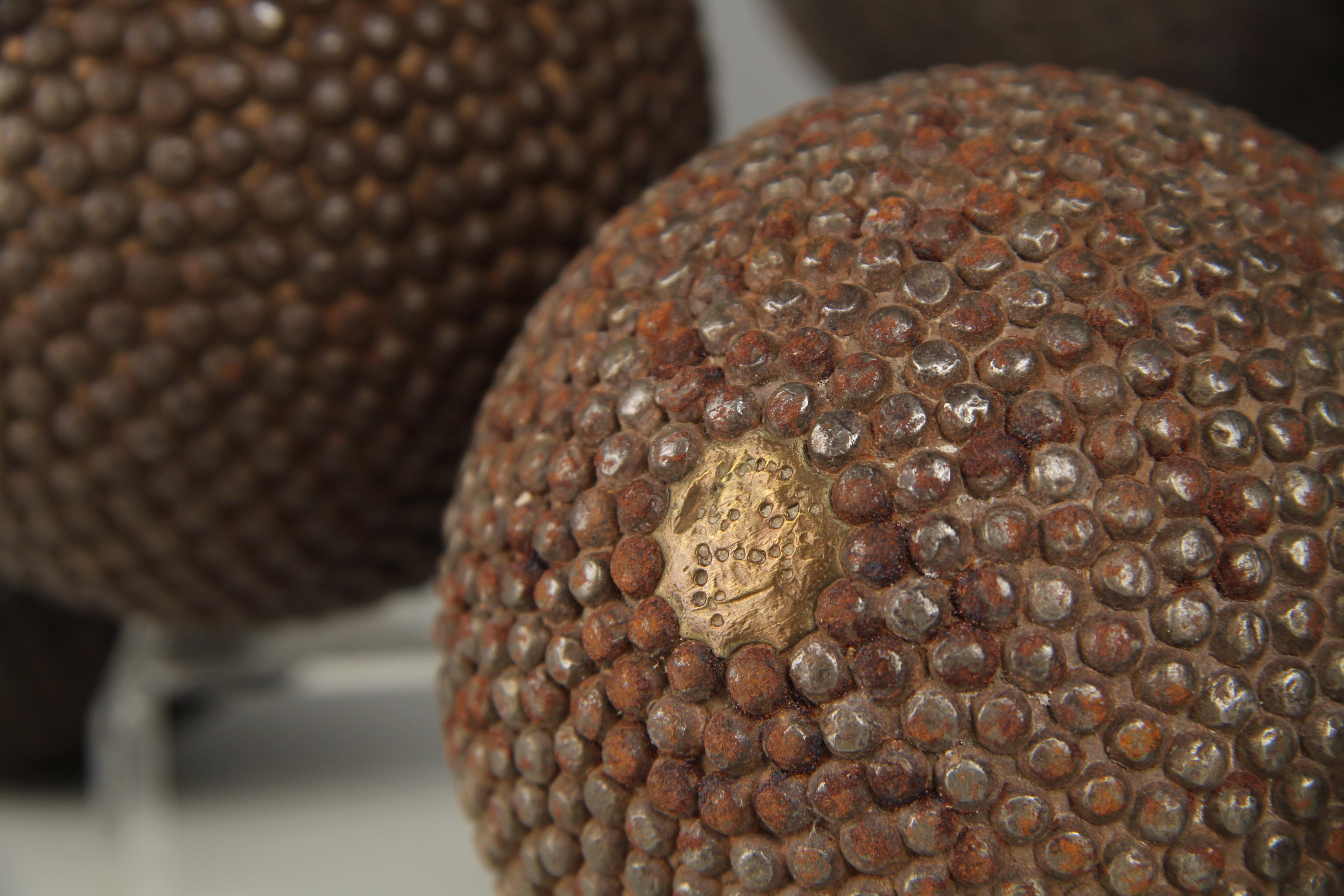 Metal Complete Set Of Antique Boule Balls, 8 Pieces, Pétanque, 1880s, France For Sale