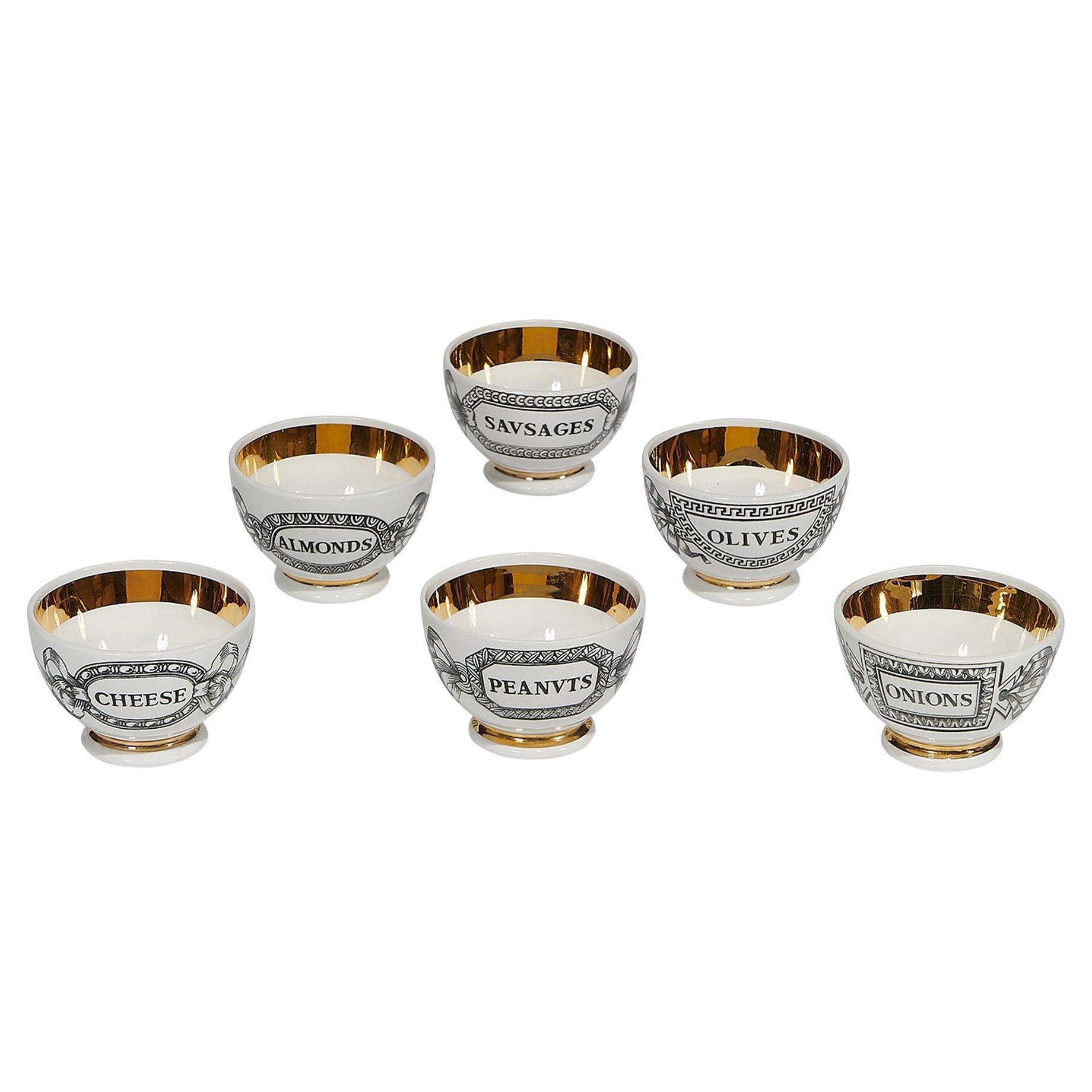 Ensemble complet de bols à amuse-gueule "Stuzzichini" en céramique en vente