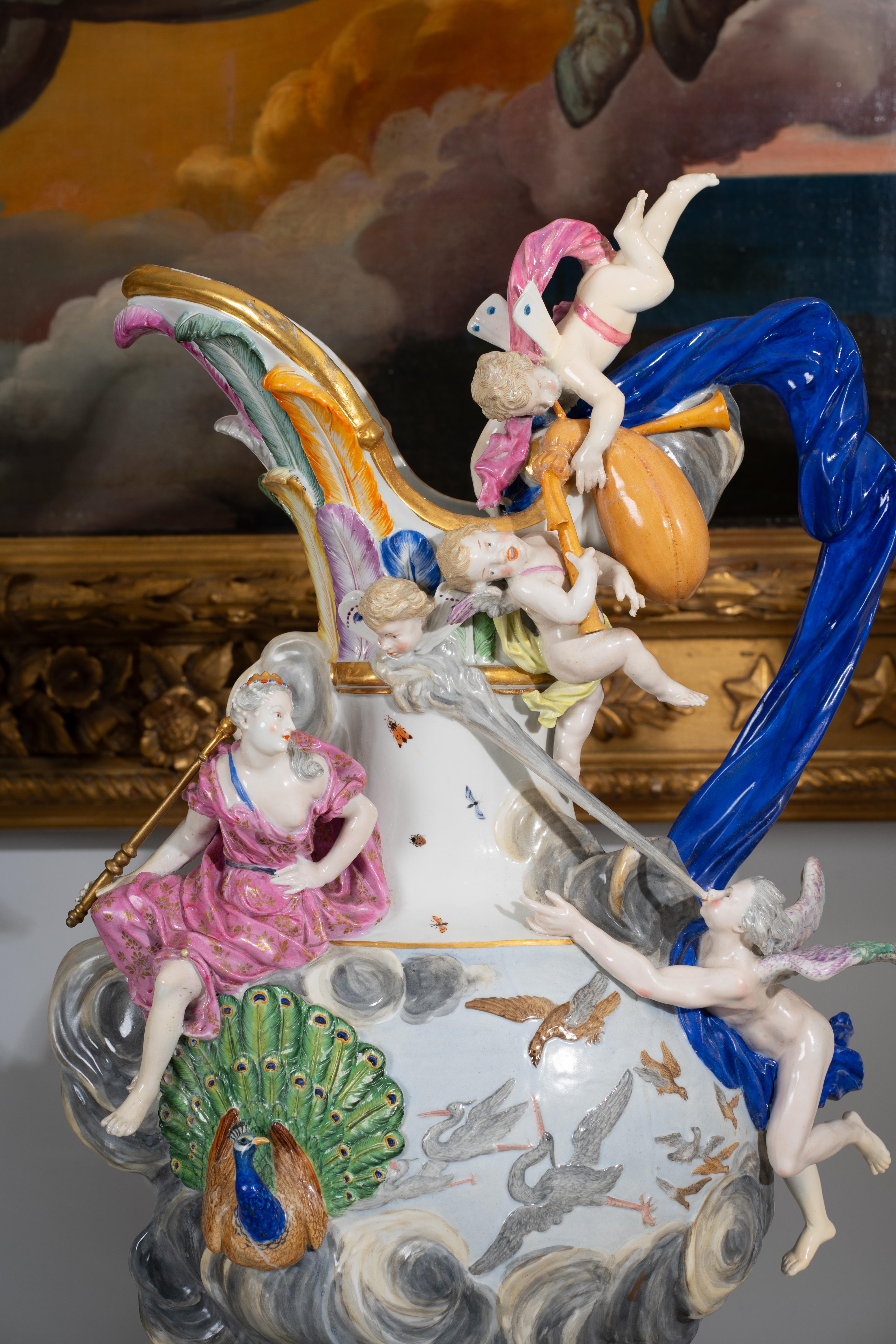 Complete Set of Four Meissen Elements Ewers For Sale 2