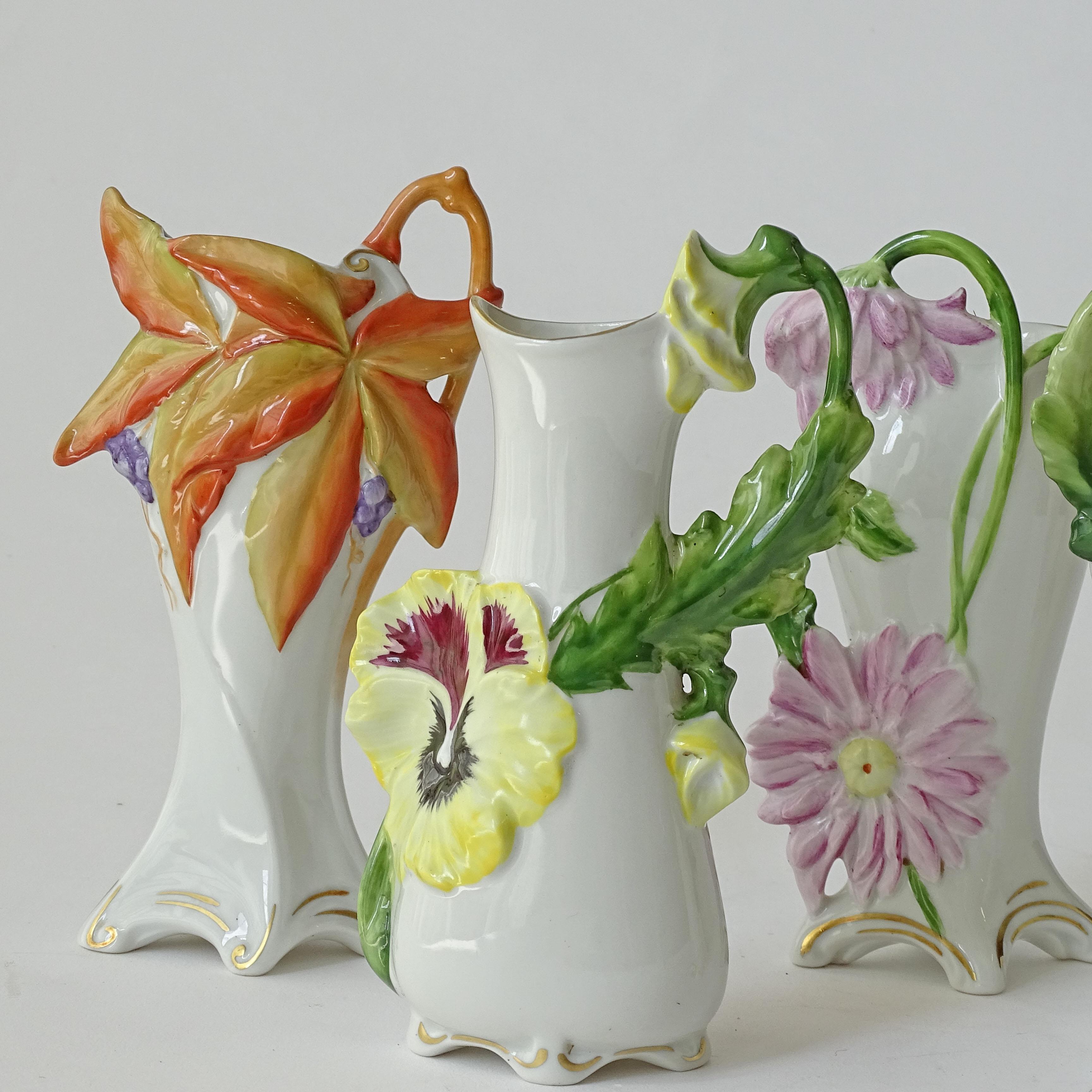 Rare Complete Set of Six Different Art Nouveau Flowers Soli-Flor Vases by Scheibe - Alsbach
Germany 1930s