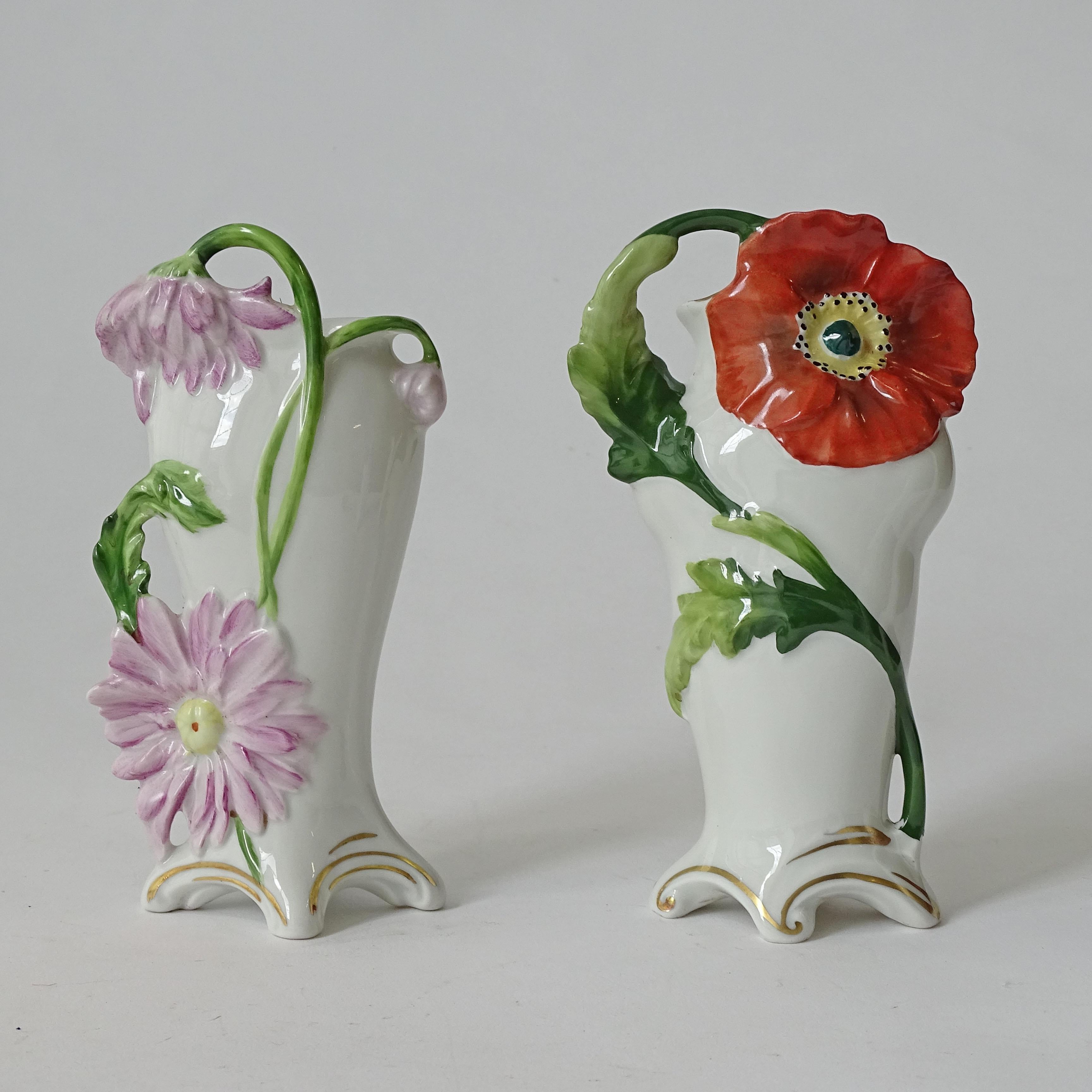Complete Set of Six Different Flowers Soli-Flor Vases by Scheibe - Alsbach In Excellent Condition In Milan, IT