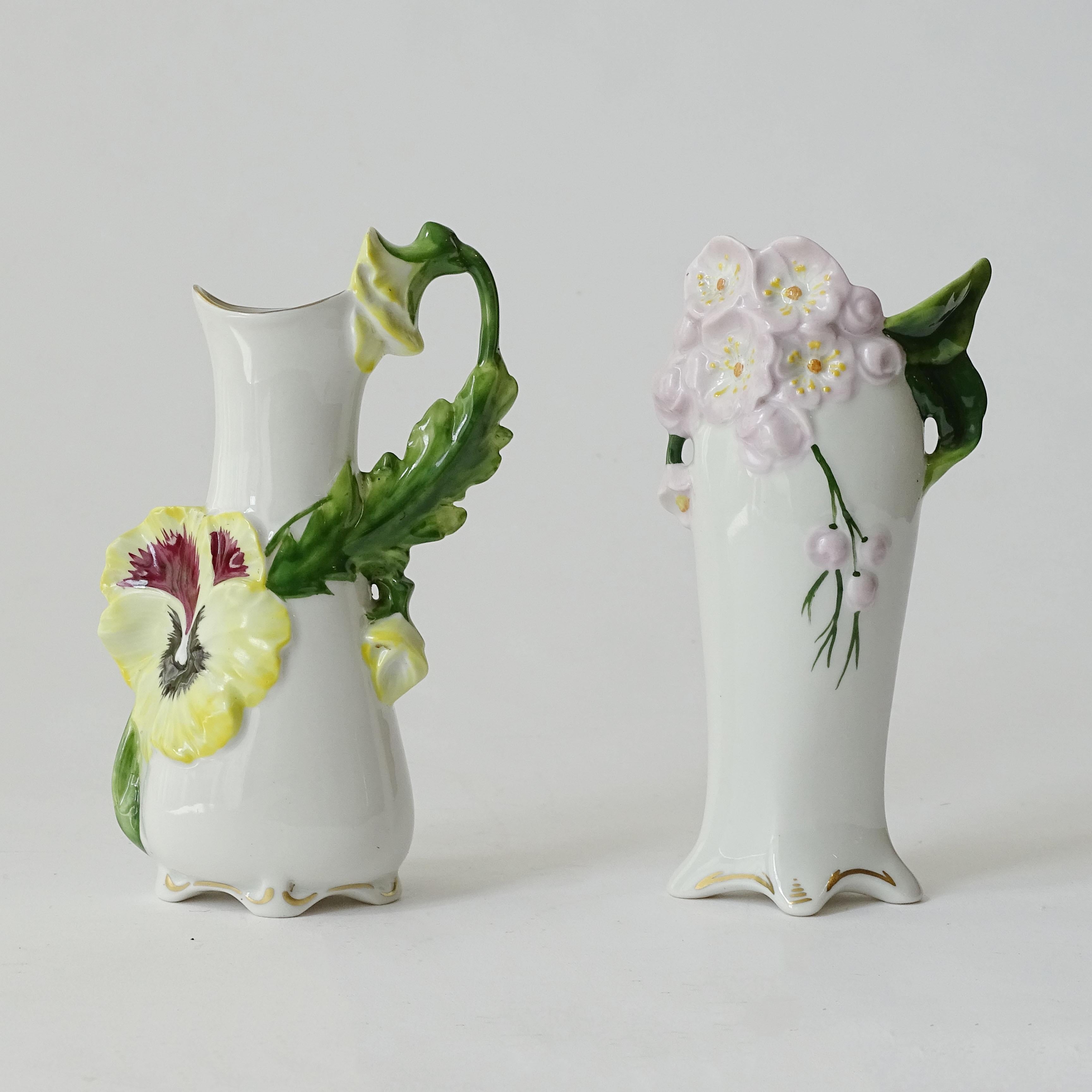 Porcelain Complete Set of Six Different Flowers Soli-Flor Vases by Scheibe - Alsbach