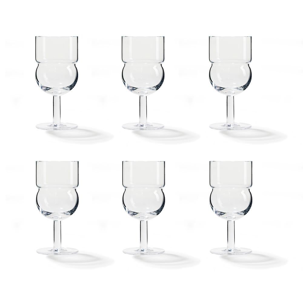 Verre Ensemble complet de trente-six couverts de table en verre 'Sferico' de Joe Colombo par Karakter en vente